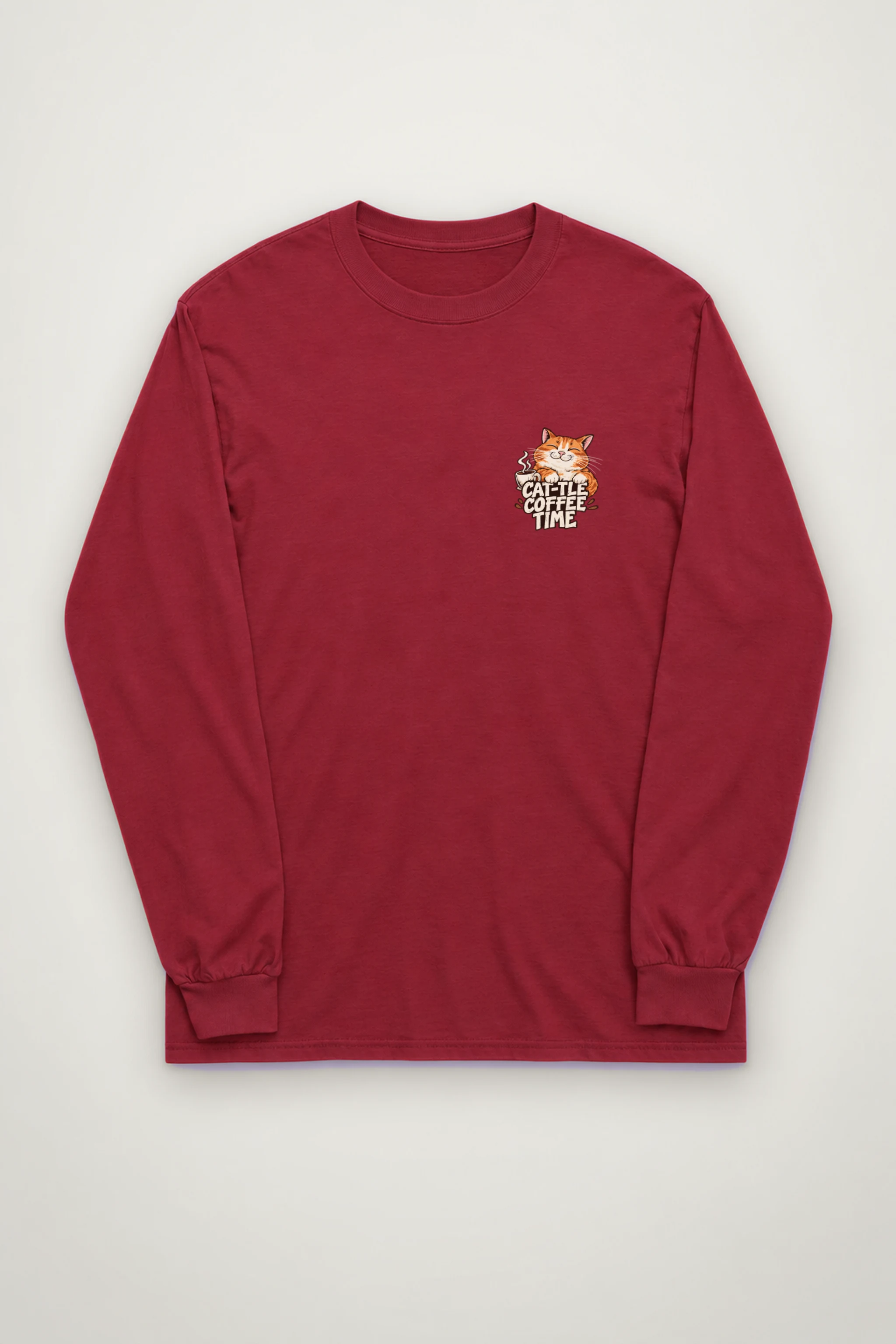"Cat-Tle Coffee Time" Unisex Longsleeve T-shirt