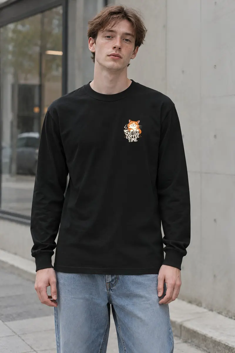 "Cat-Tle Coffee Time" Unisex Longsleeve T-shirt