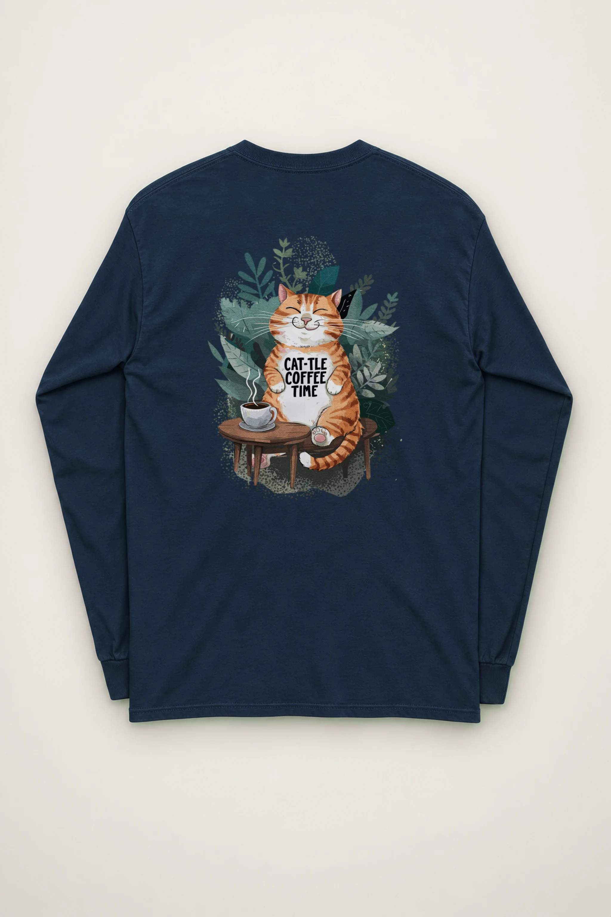 "Cat-Tle Coffee Time" Unisex Longsleeve T-shirt