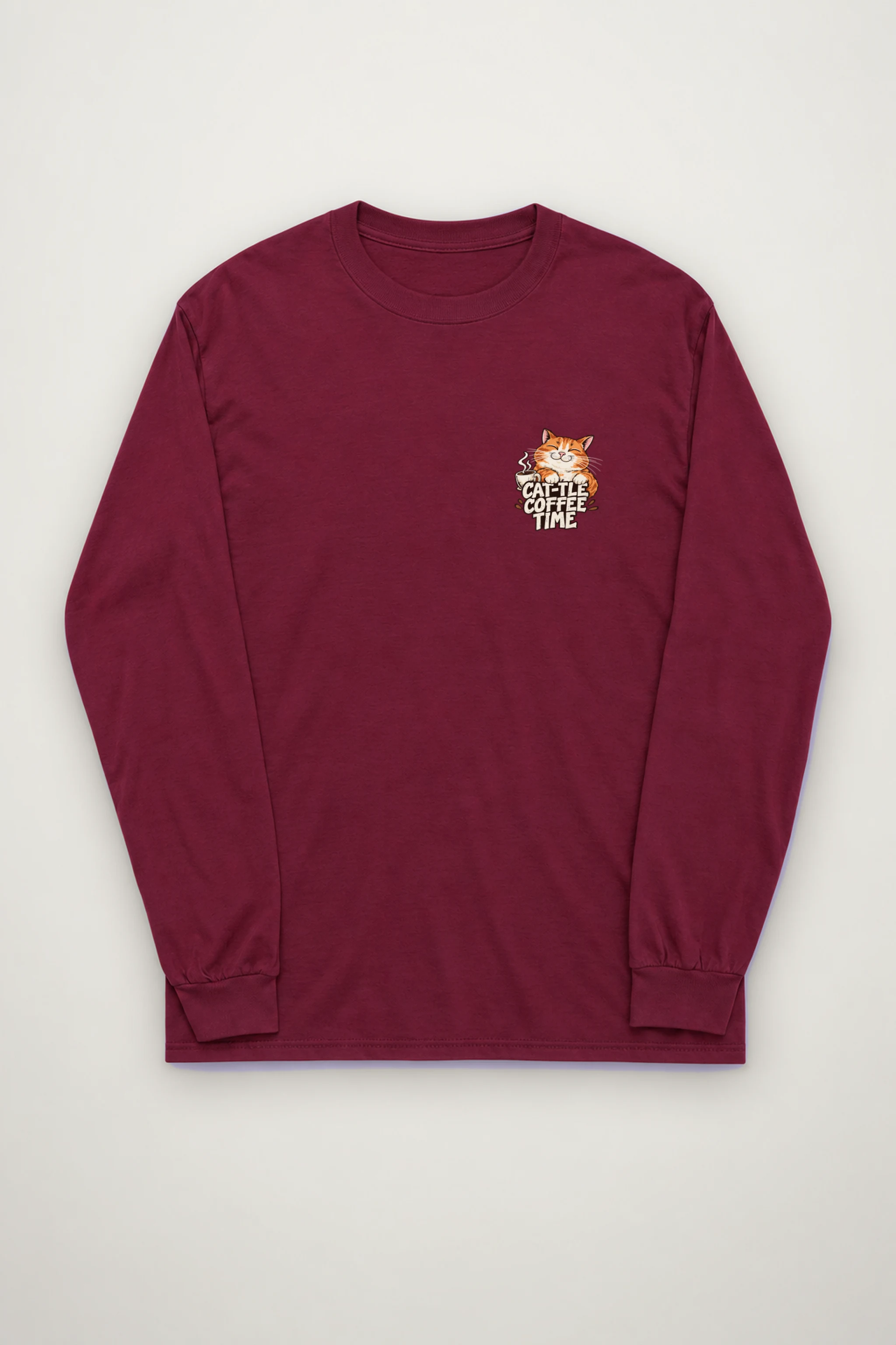 "Cat-Tle Coffee Time" Unisex Longsleeve T-shirt