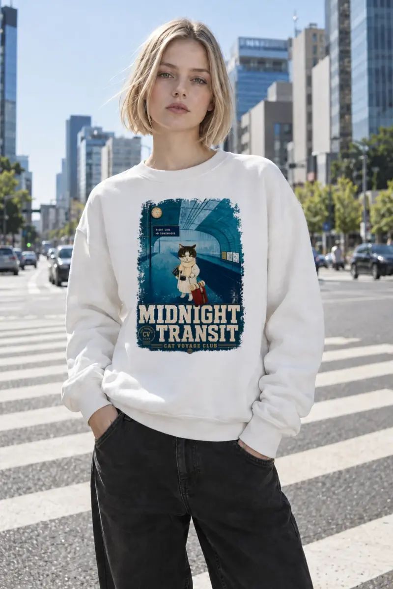"Cat Voyage Club" Heavy Blend Unisex Crewneck Sweatshirt | Gildan 18000