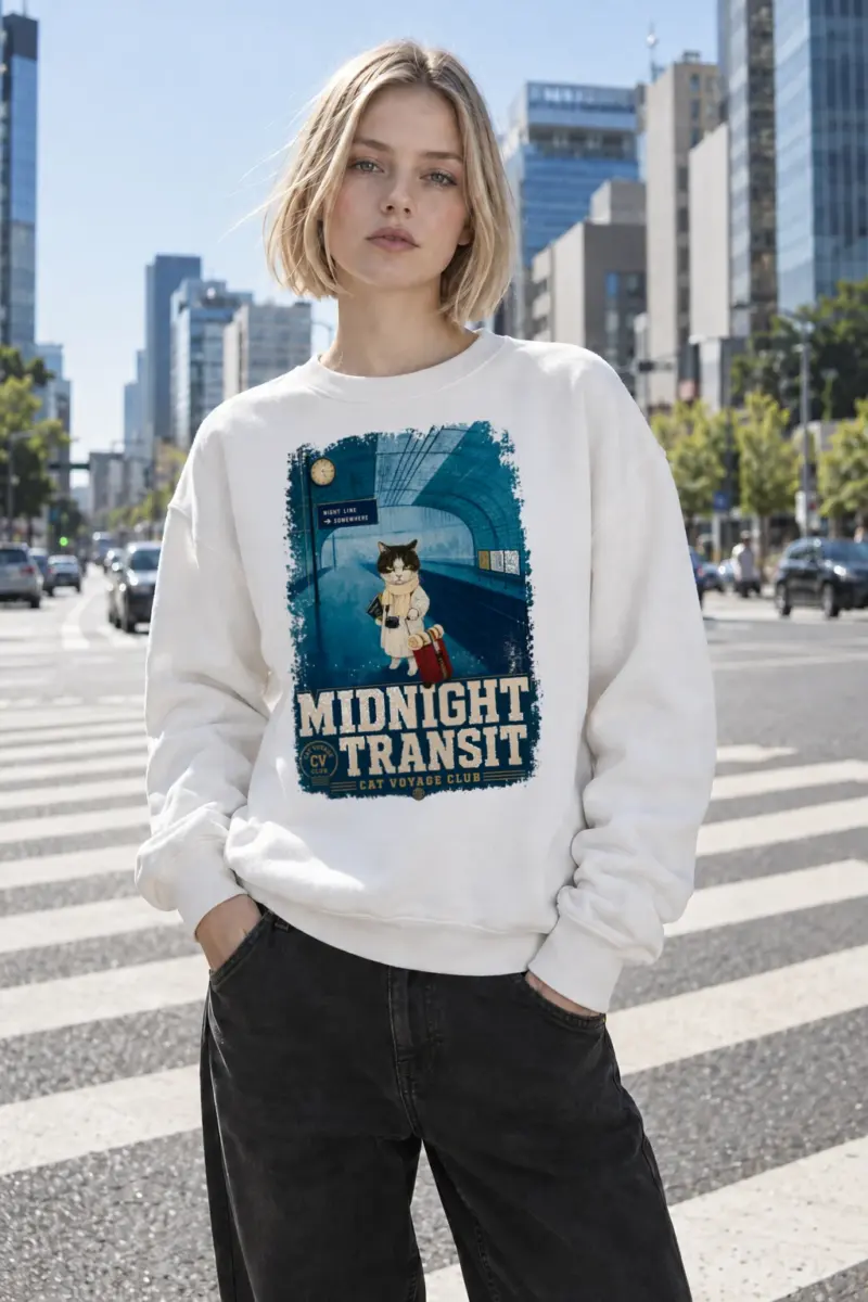 “Cat Voyage Club” Heavy Blend Unisex Crewneck Sweatshirt | Gildan 18000