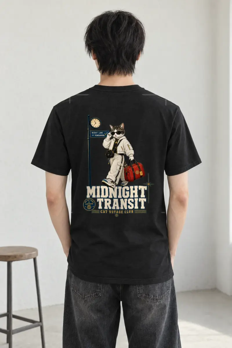 "Cat Voyage Club" Heavyweight Unisex Crewneck T-shirt