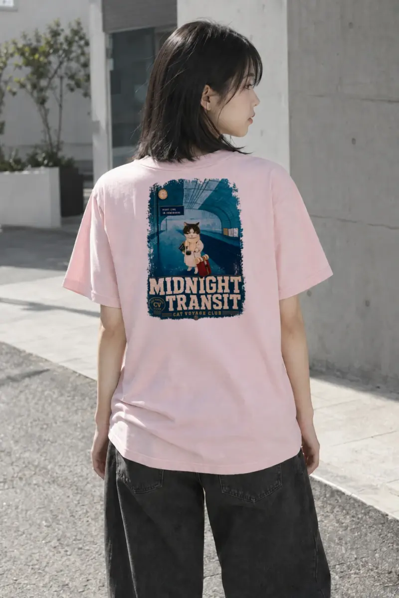 "Cat Voyage Club" Heavyweight Unisex Crewneck T-shirt | Gildan 5000