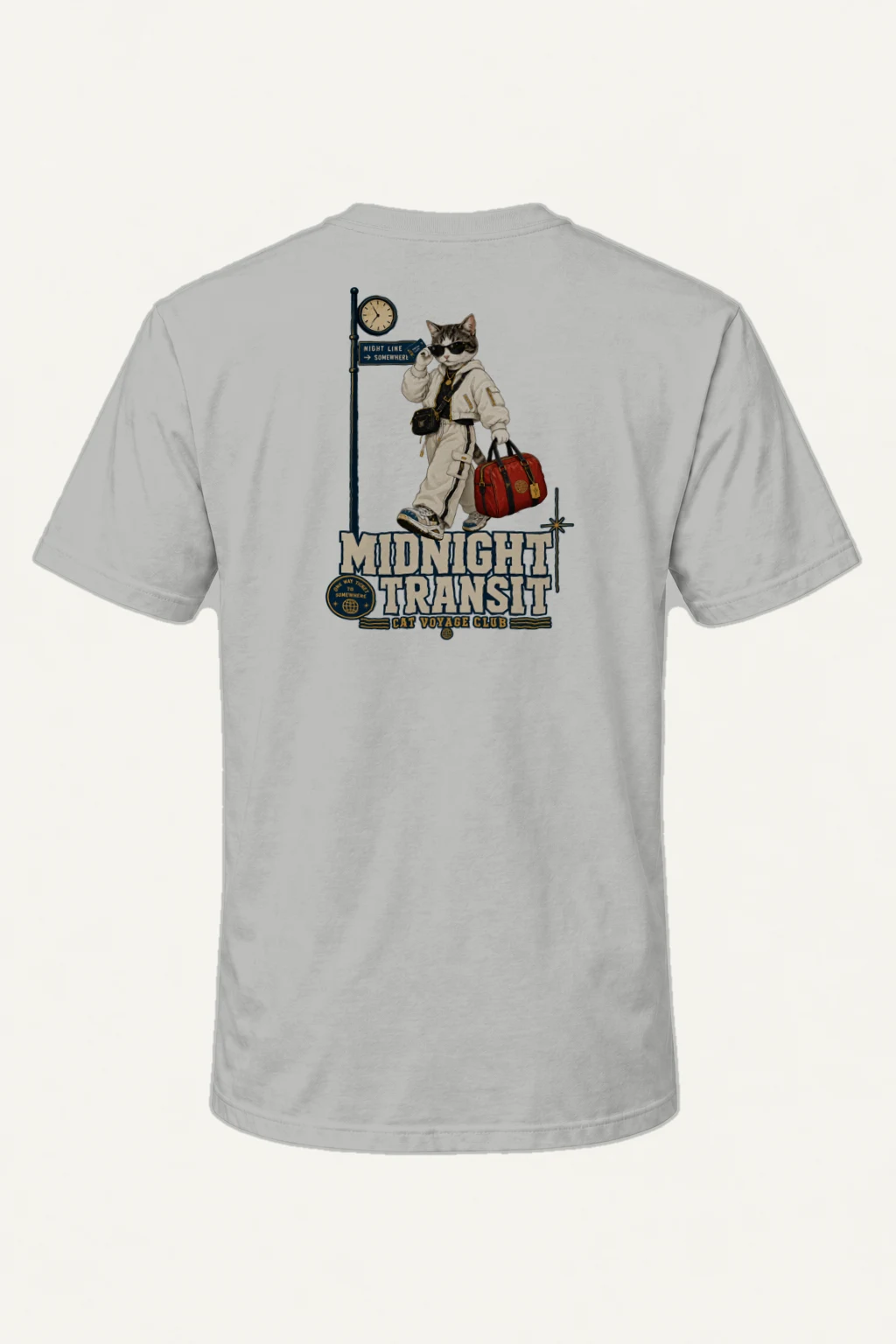 "Cat Voyage Club" Heavyweight Unisex Crewneck T-shirt | Gildan 5000