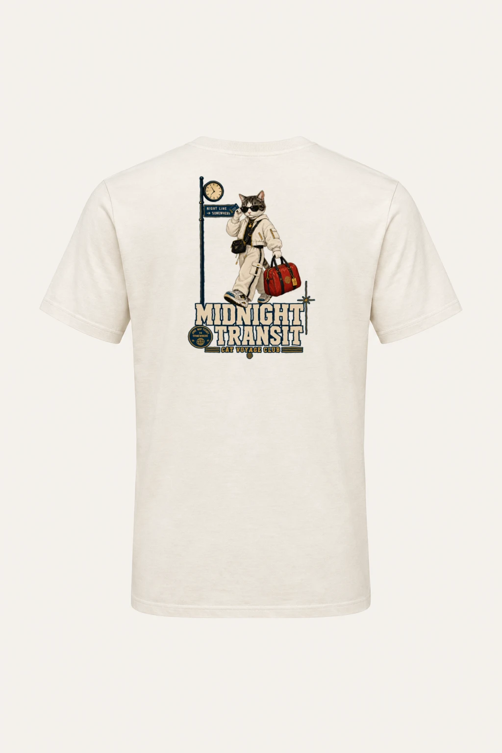 "Cat Voyage Club" Heavyweight Unisex Crewneck T-shirt | Gildan 5000