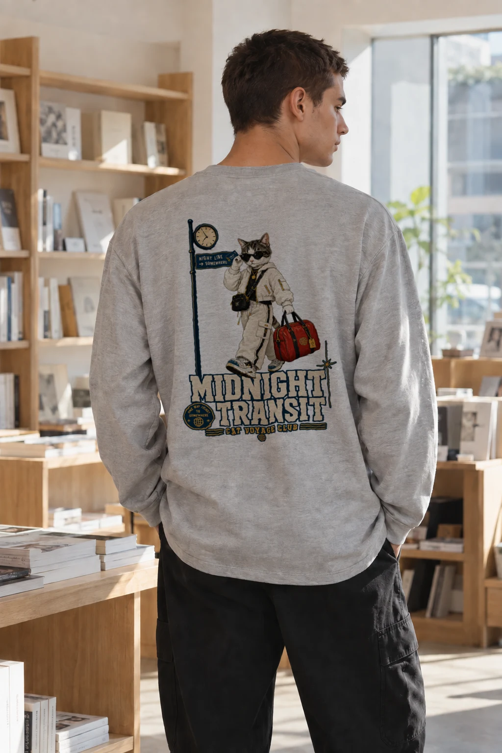 "Cat Voyage Club" Unisex Longsleeve T-shirt | Gildan 2400