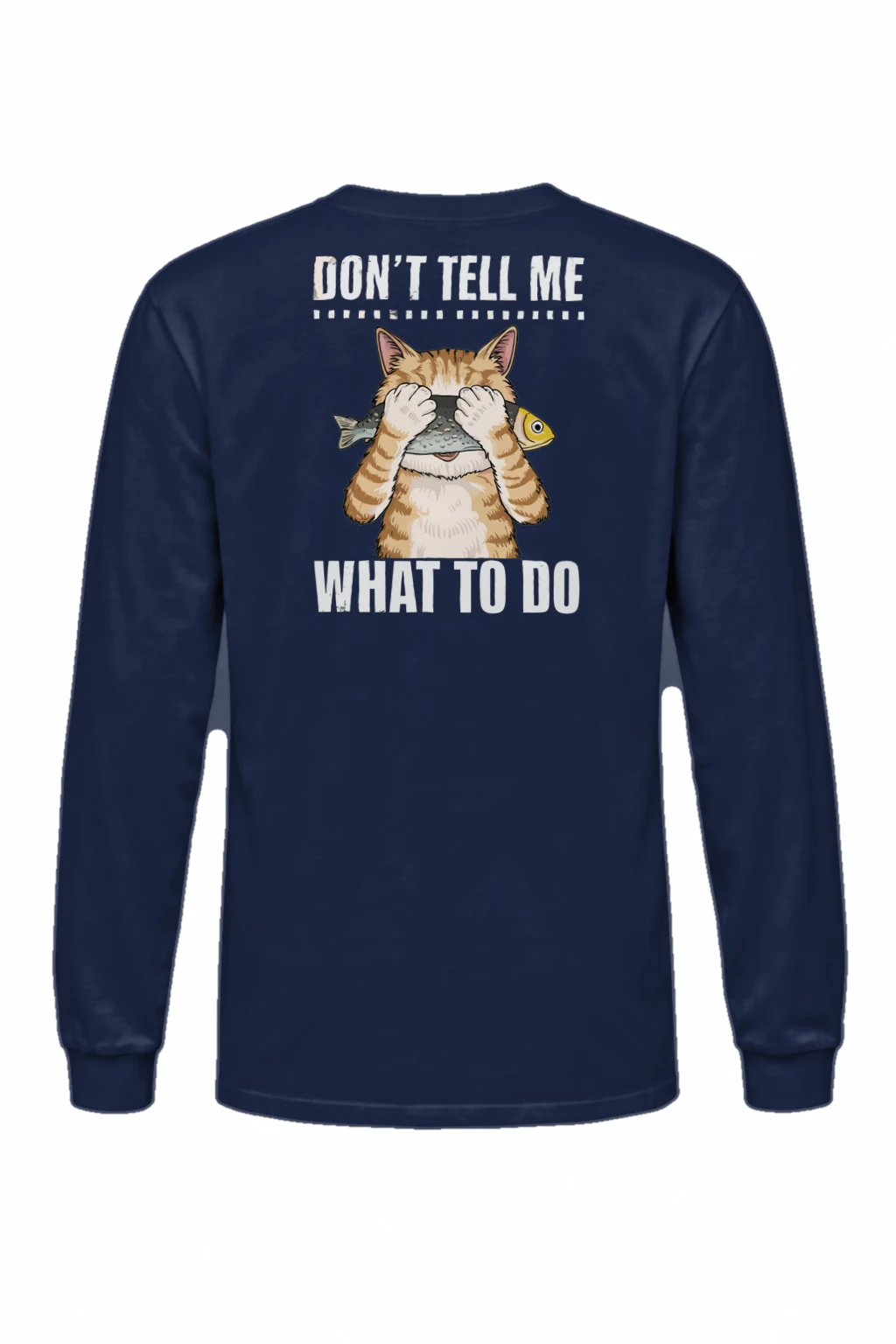 "Cat With Fish" Unisex Longsleeve T-shirt | Gildan 2400