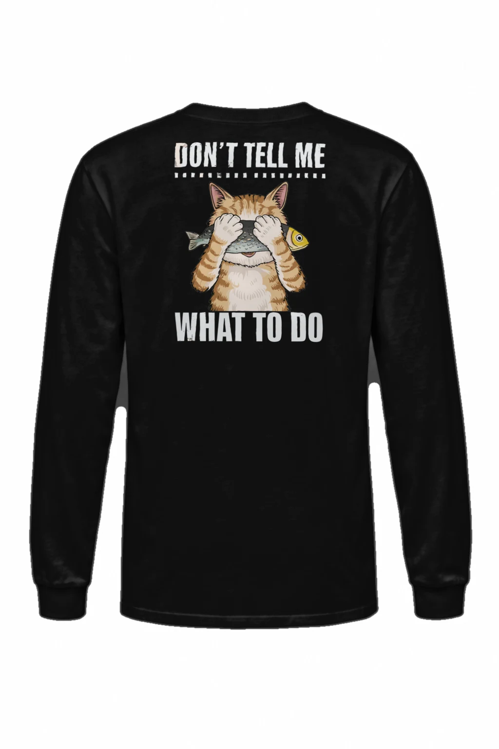 "Cat With Fish" Unisex Longsleeve T-shirt | Gildan 2400