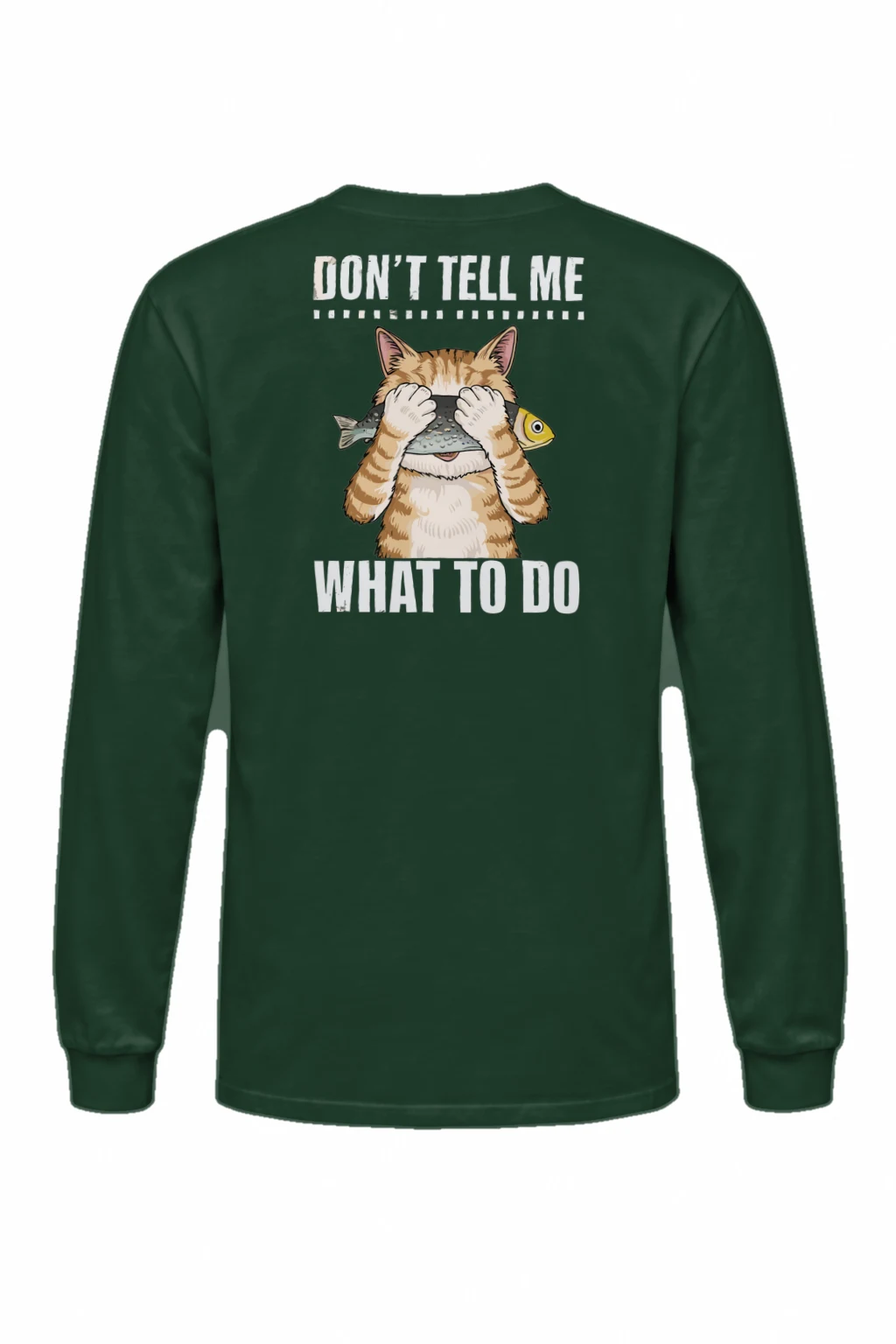 "Cat With Fish" Unisex Longsleeve T-shirt | Gildan 2400