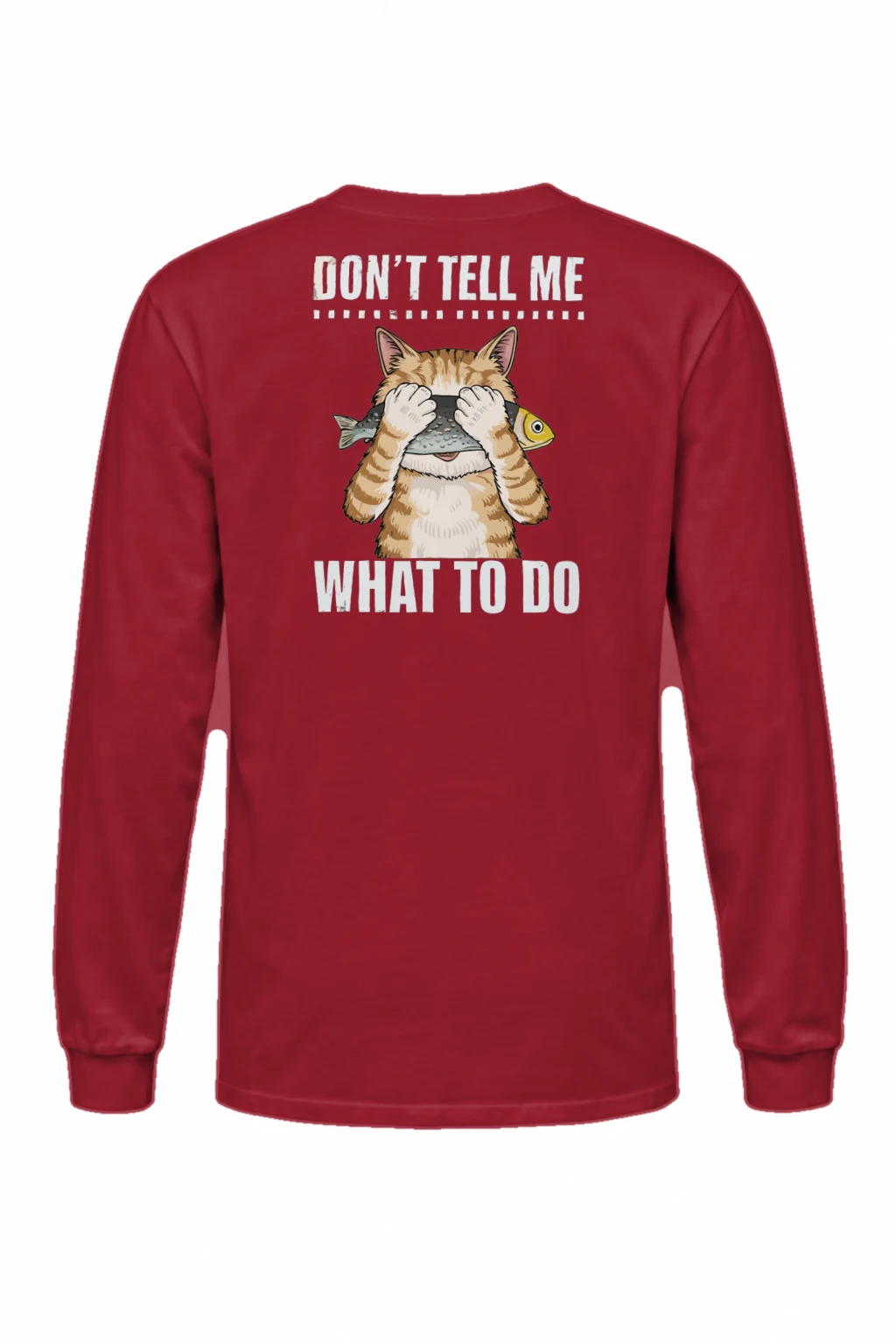 "Cat With Fish" Unisex Longsleeve T-shirt | Gildan 2400