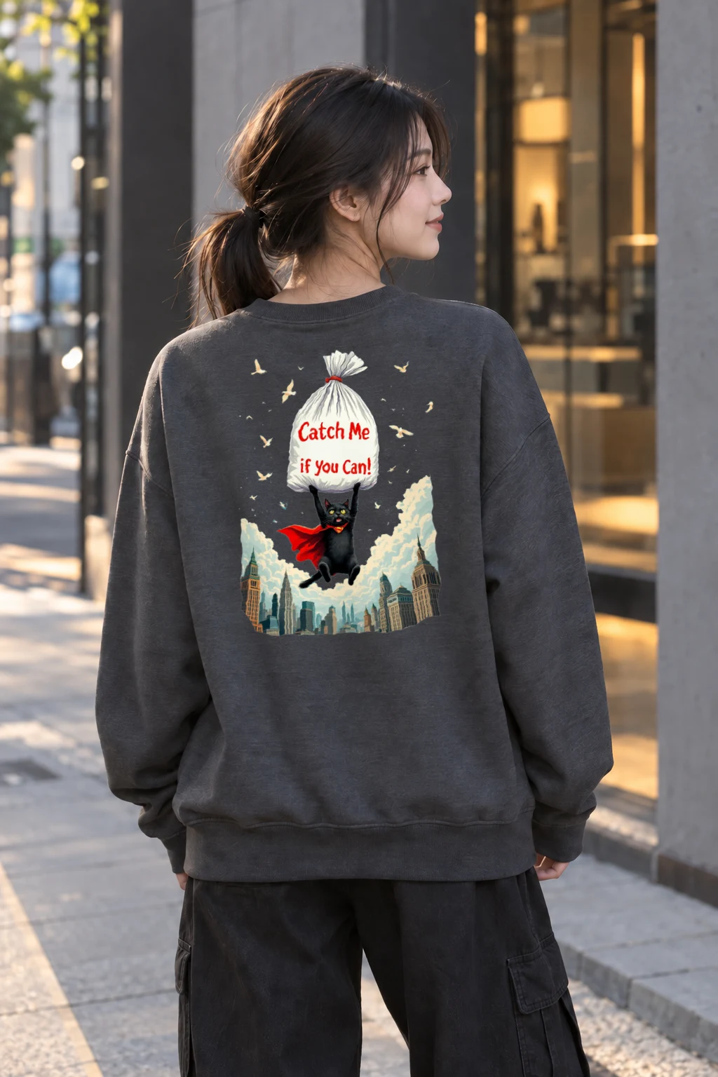 "Catch Me If You Can" Heavy Blend Unisex Crewneck Sweatshirt | Gildan 18000