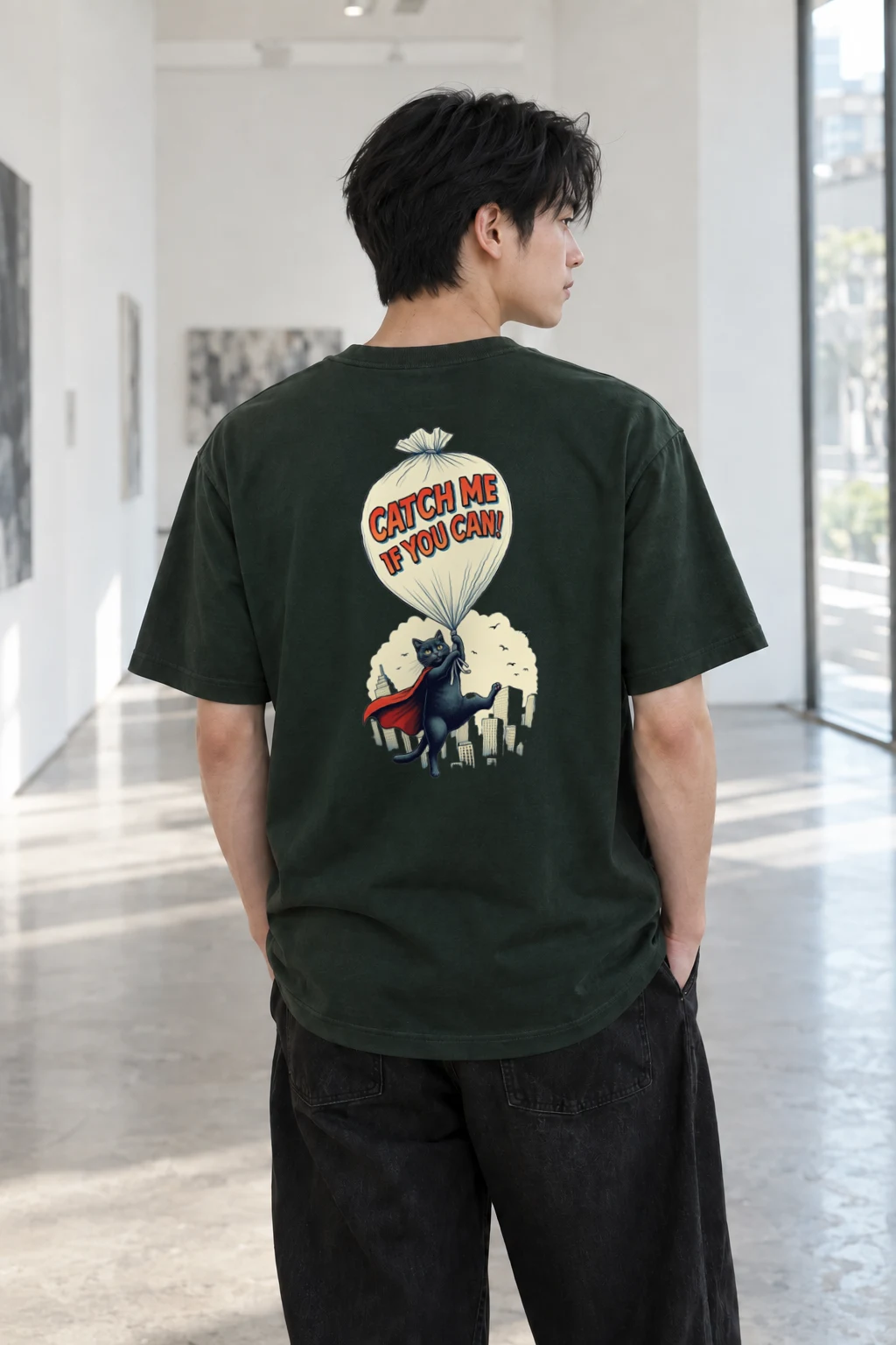 "Catch Me If You Can" Heavyweight Unisex Crewneck T-shirt | Gildan 5000