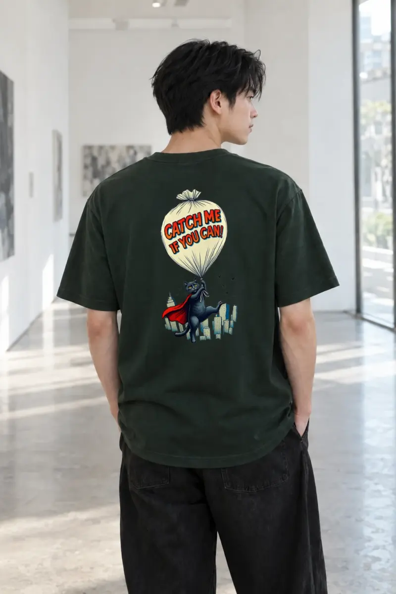"Catch Me If You Can" Heavyweight Unisex Crewneck T-shirt | Gildan 5000