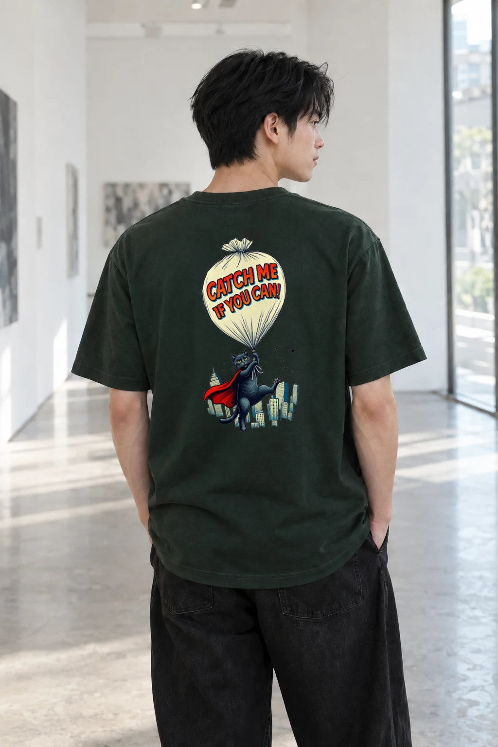 "Catch Me If You Can" Heavyweight Unisex Crewneck T-shirt | Gildan 5000