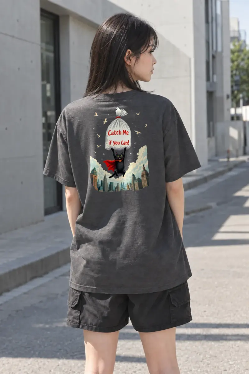 “Catch Me If You Can” Heavyweight Unisex Crewneck T-shirt | Gildan 5000