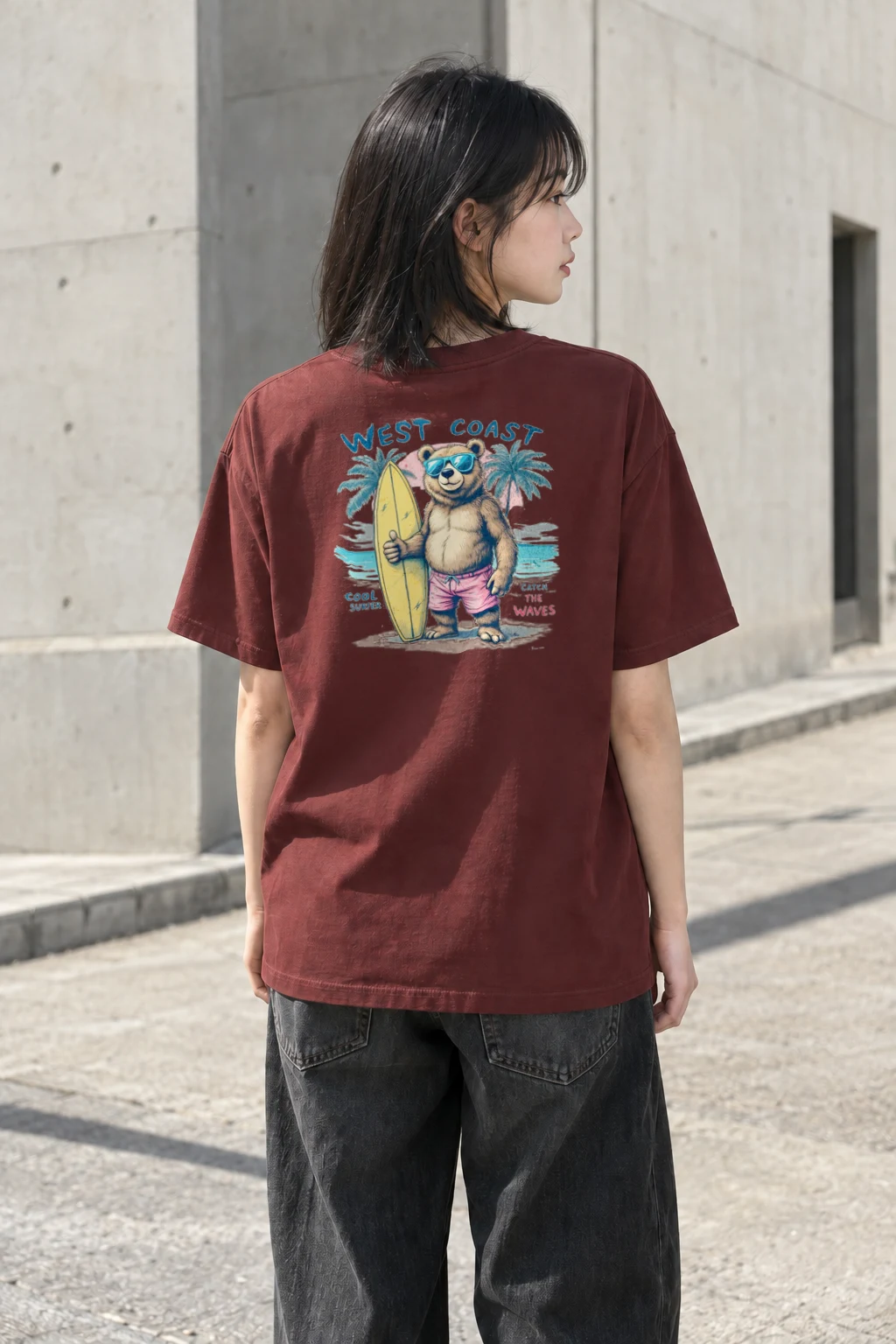 "Catch The Waves" Heavyweight Unisex Crewneck T-shirt | Gildan 5000