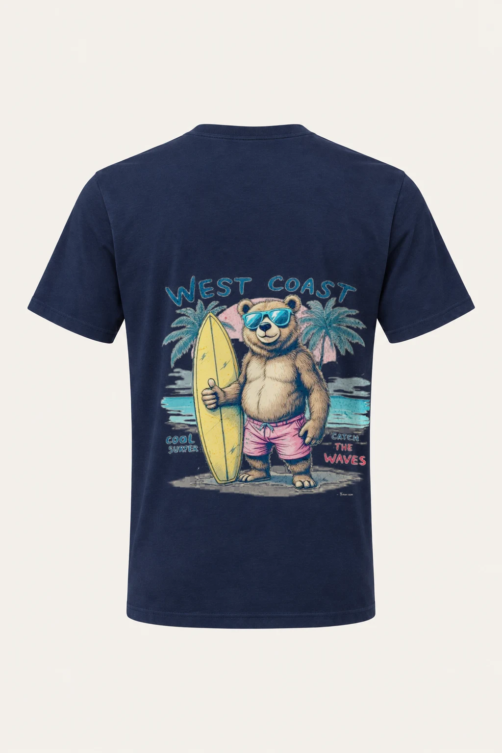 "Catch The Waves" Heavyweight Unisex Crewneck T-shirt | Gildan 5000