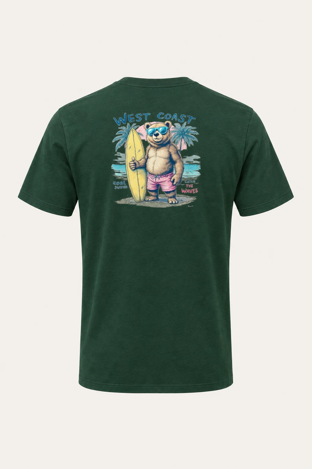 "Catch The Waves" Heavyweight Unisex Crewneck T-shirt | Gildan 5000