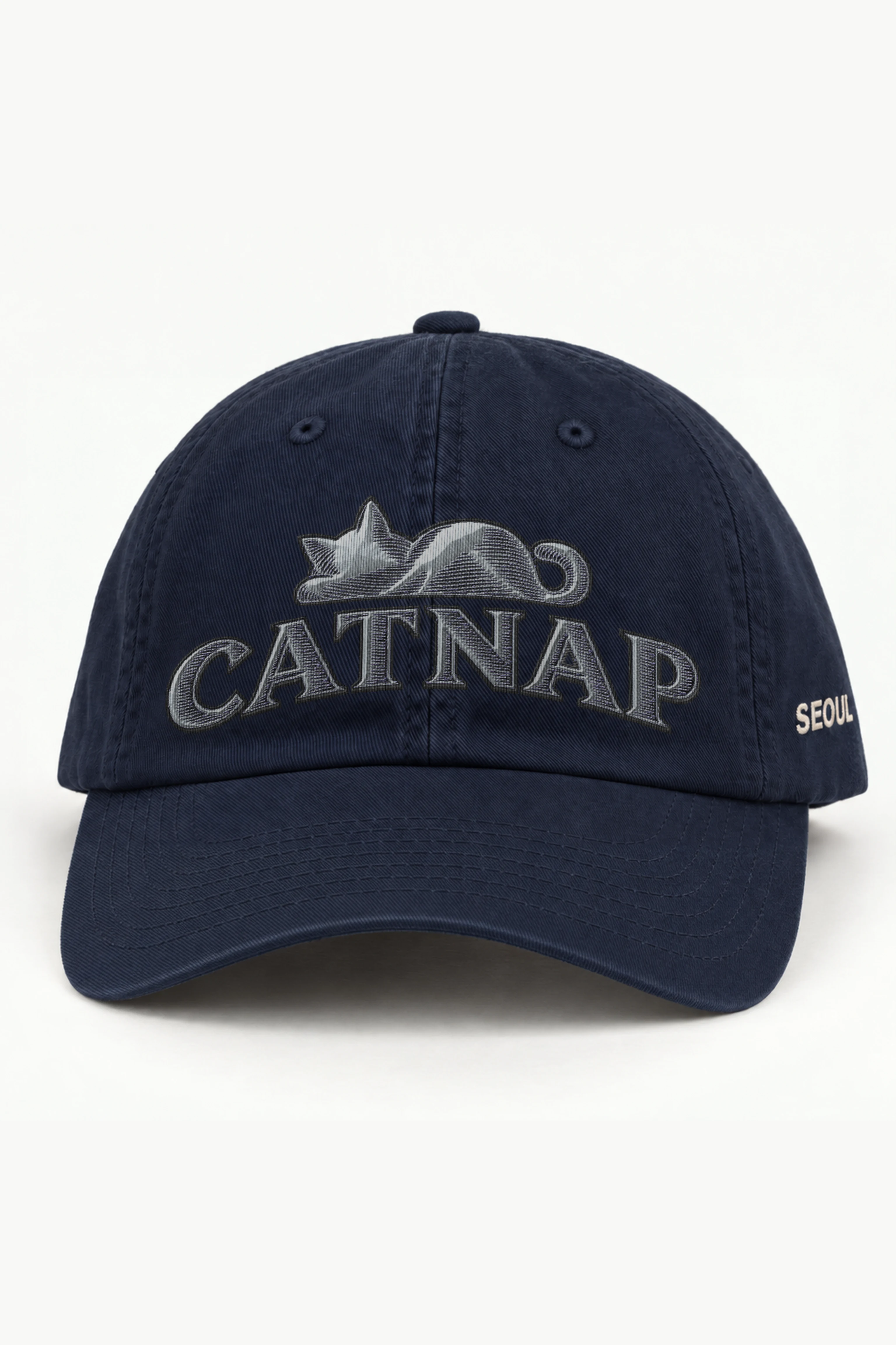 "Catnap Cap" Classic Dad Hat · Embroidered — navy/cap-front