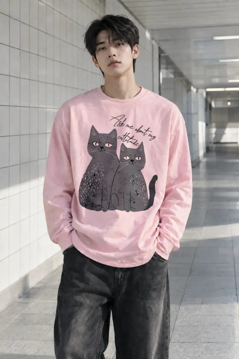 “Cattitude” Unisex Longsleeve T-shirt | Gildan 2400
