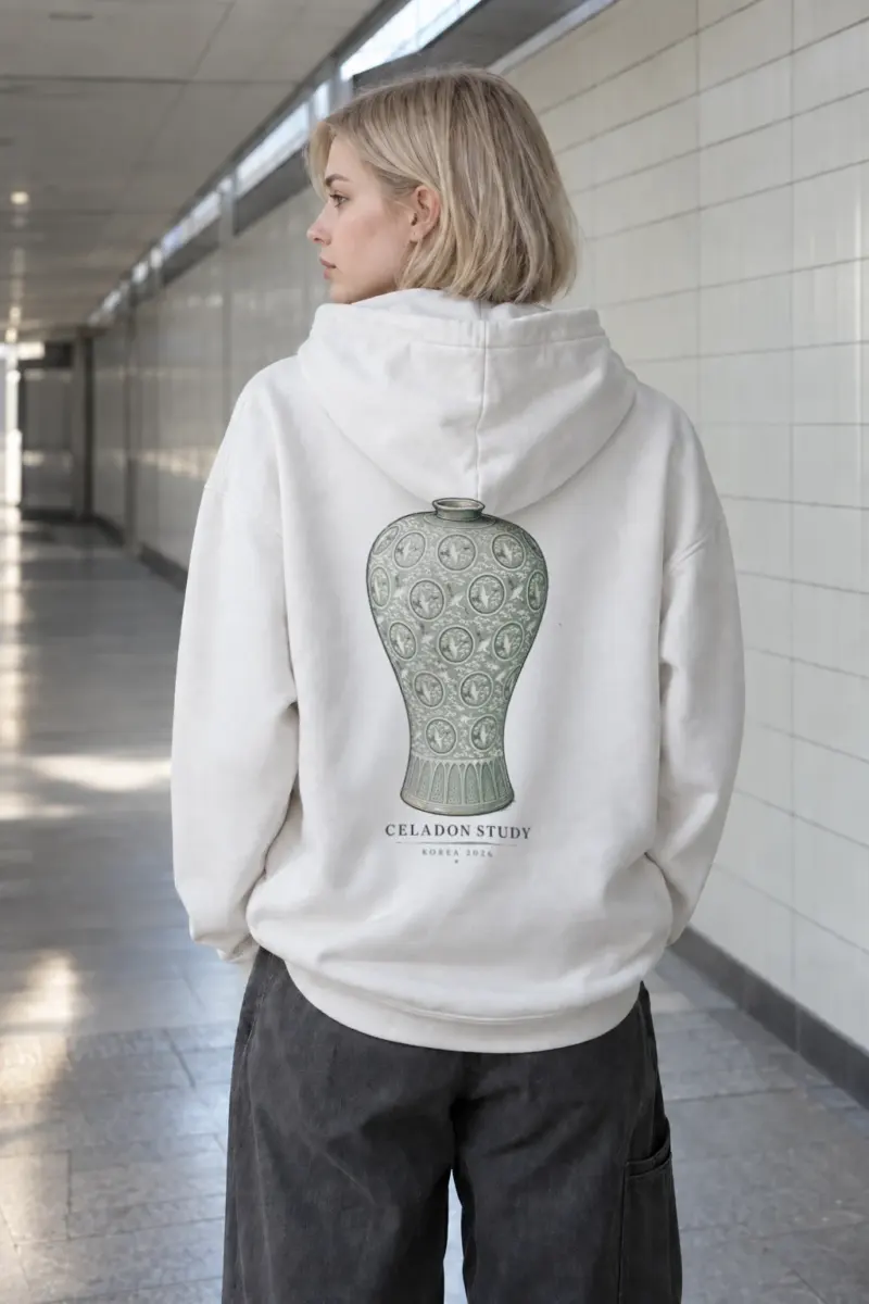 “Celadon Study Korea” Heavy Blend Unisex Pullover Hoodie | Gildan 18500