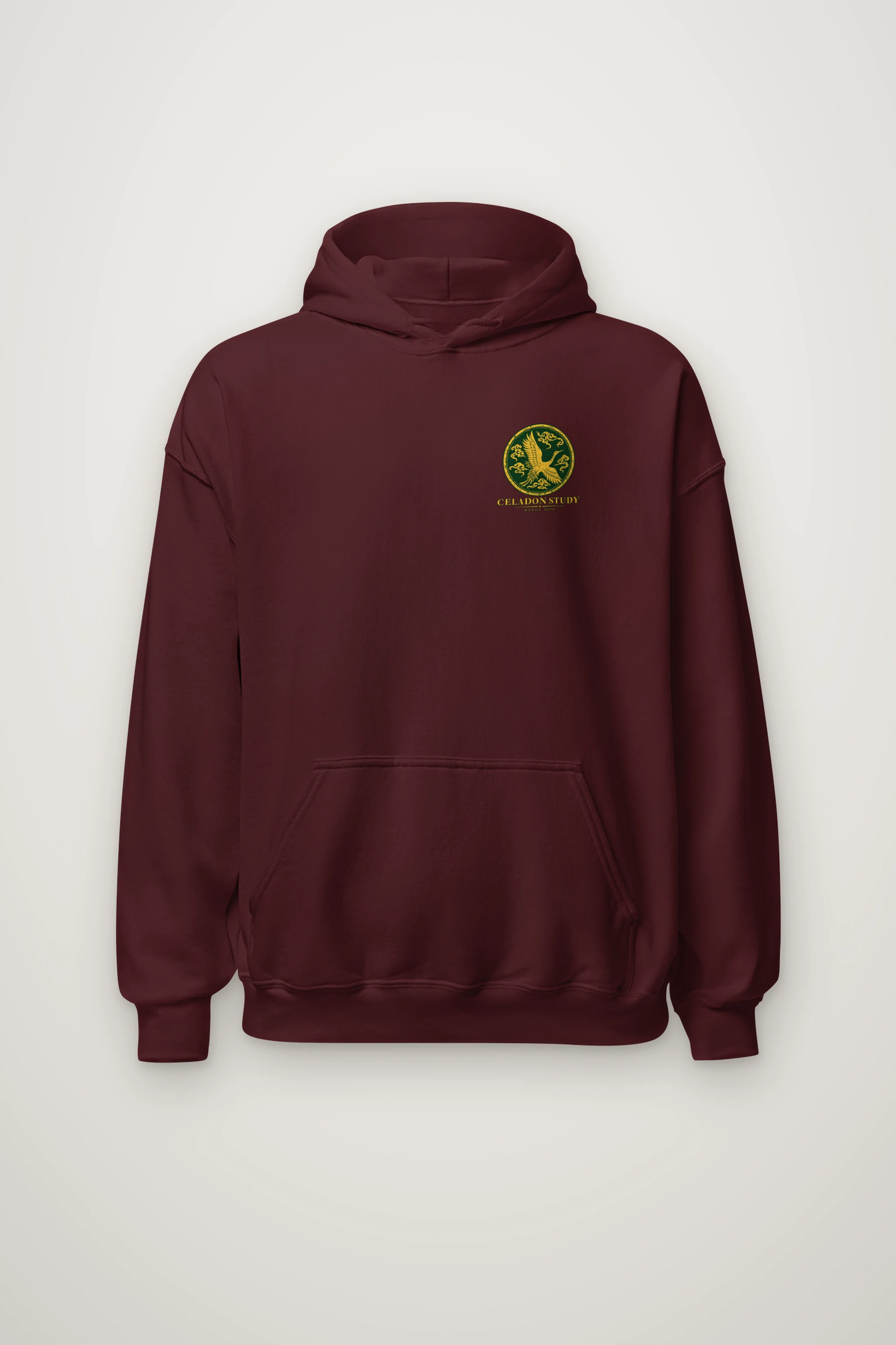 "Celadon Crane Harmony" Heavy Blend Unisex Pullover Hoodie