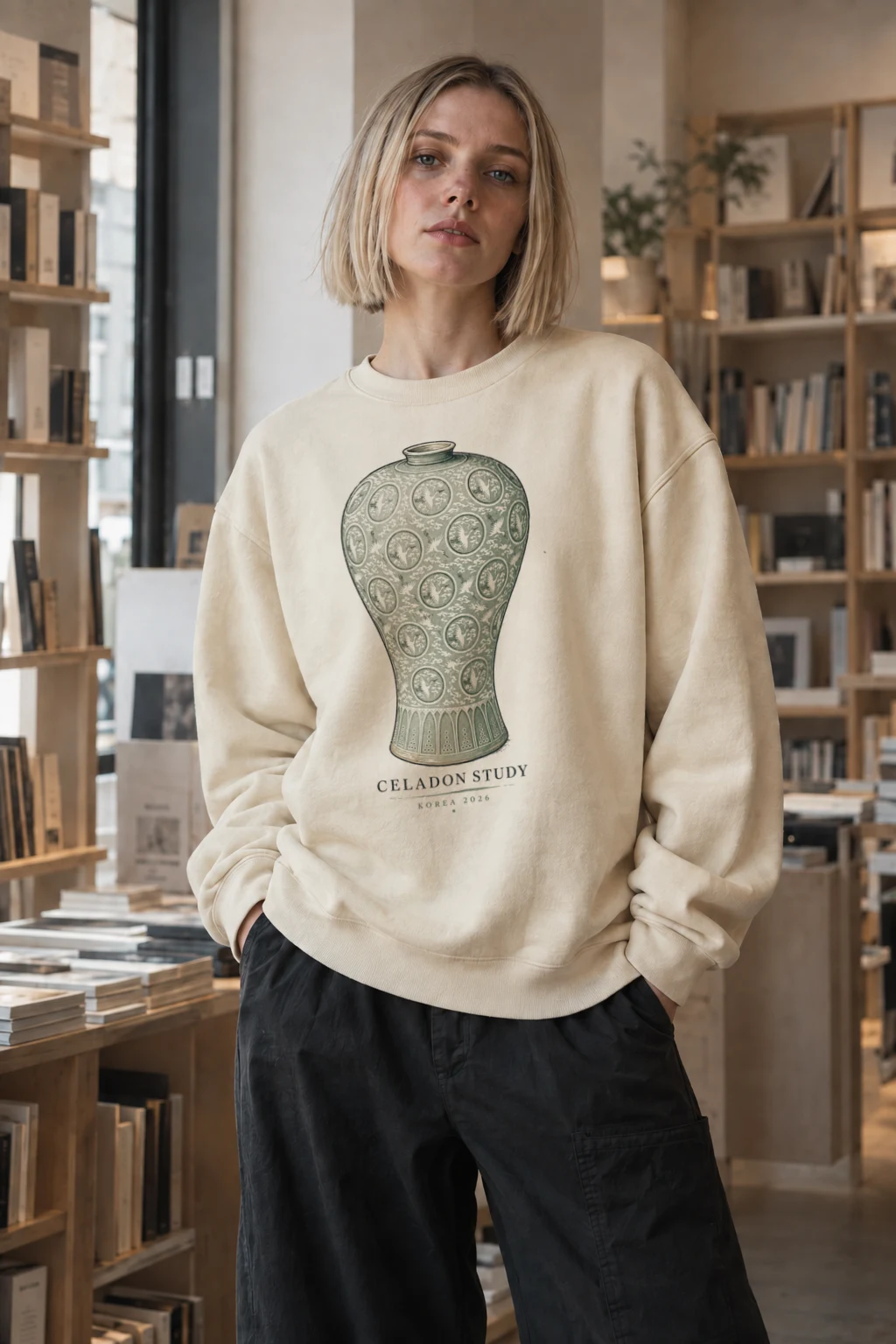 "Celadon Study" Unisex Sponge Fleece Crewneck Sweatshirt | Bella + Canvas 3901