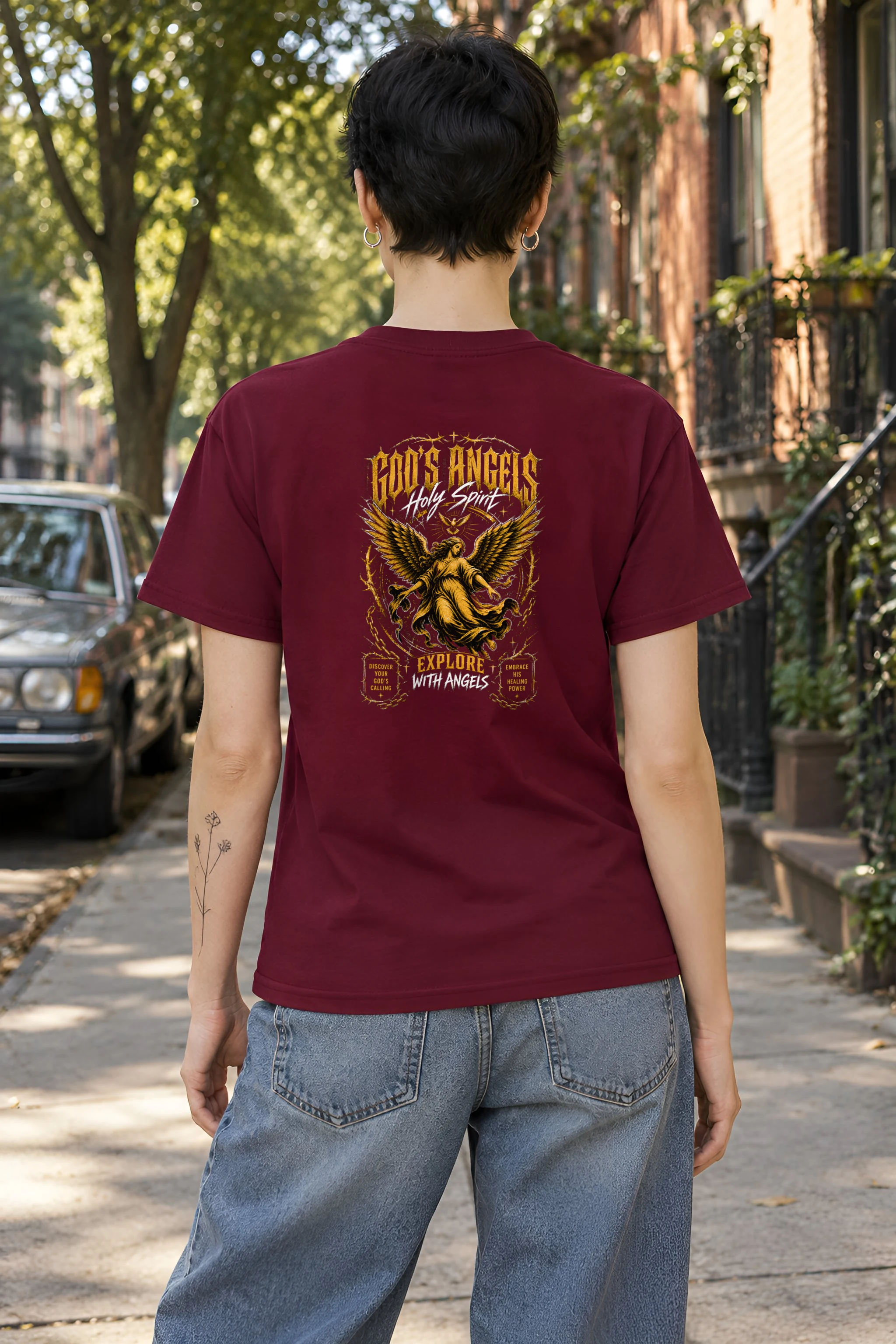 "Celestial Calling" Heavyweight Unisex Crewneck T-shirt