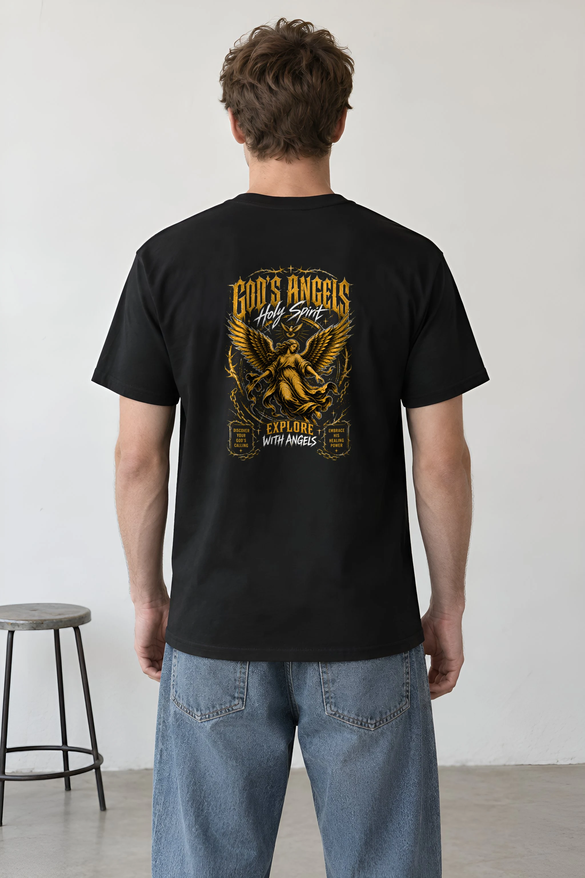 "Celestial Calling" Heavyweight Unisex Crewneck T-shirt