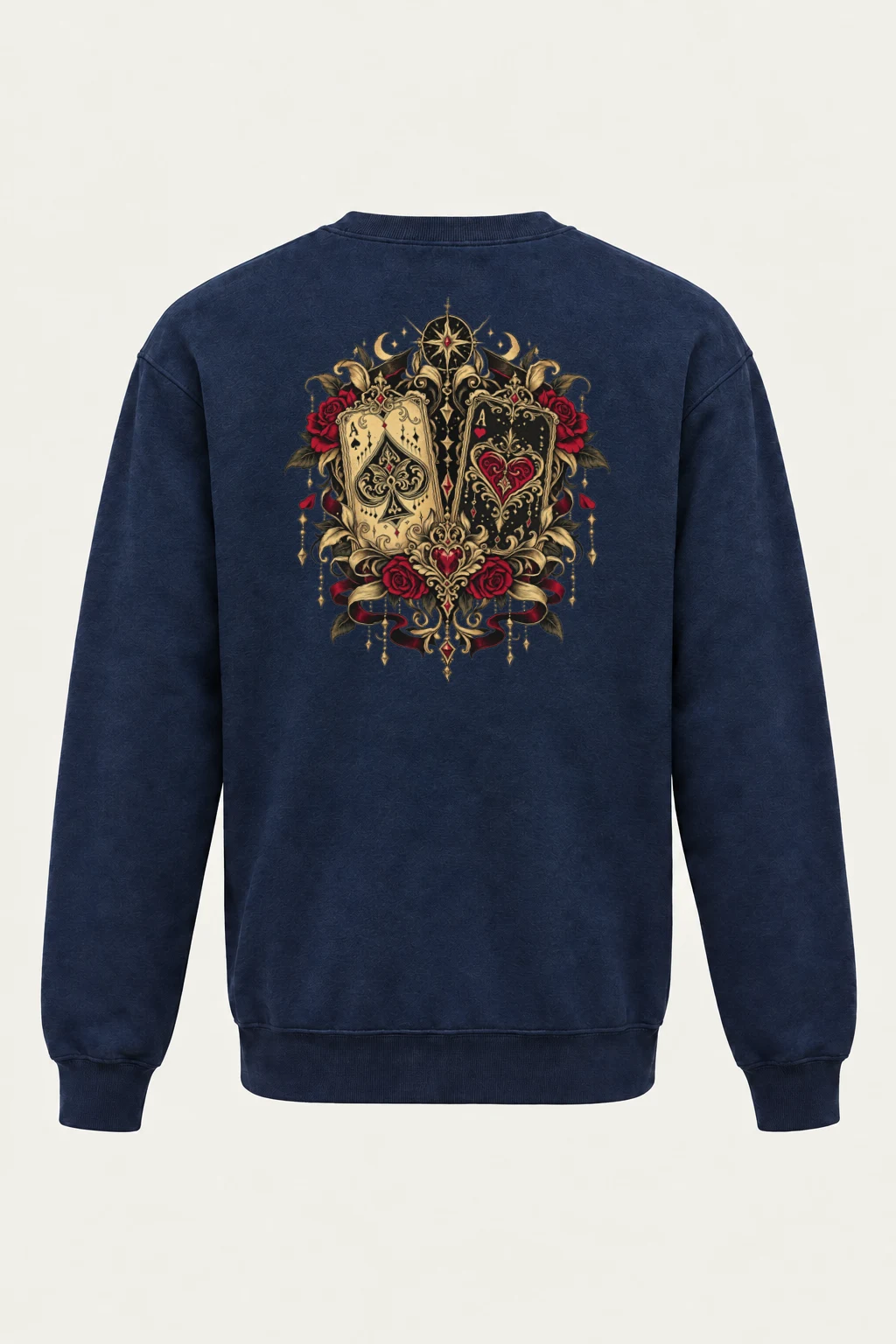 "Celestial Card Roses" Heavy Blend Unisex Crewneck Sweatshirt | Gildan 18000