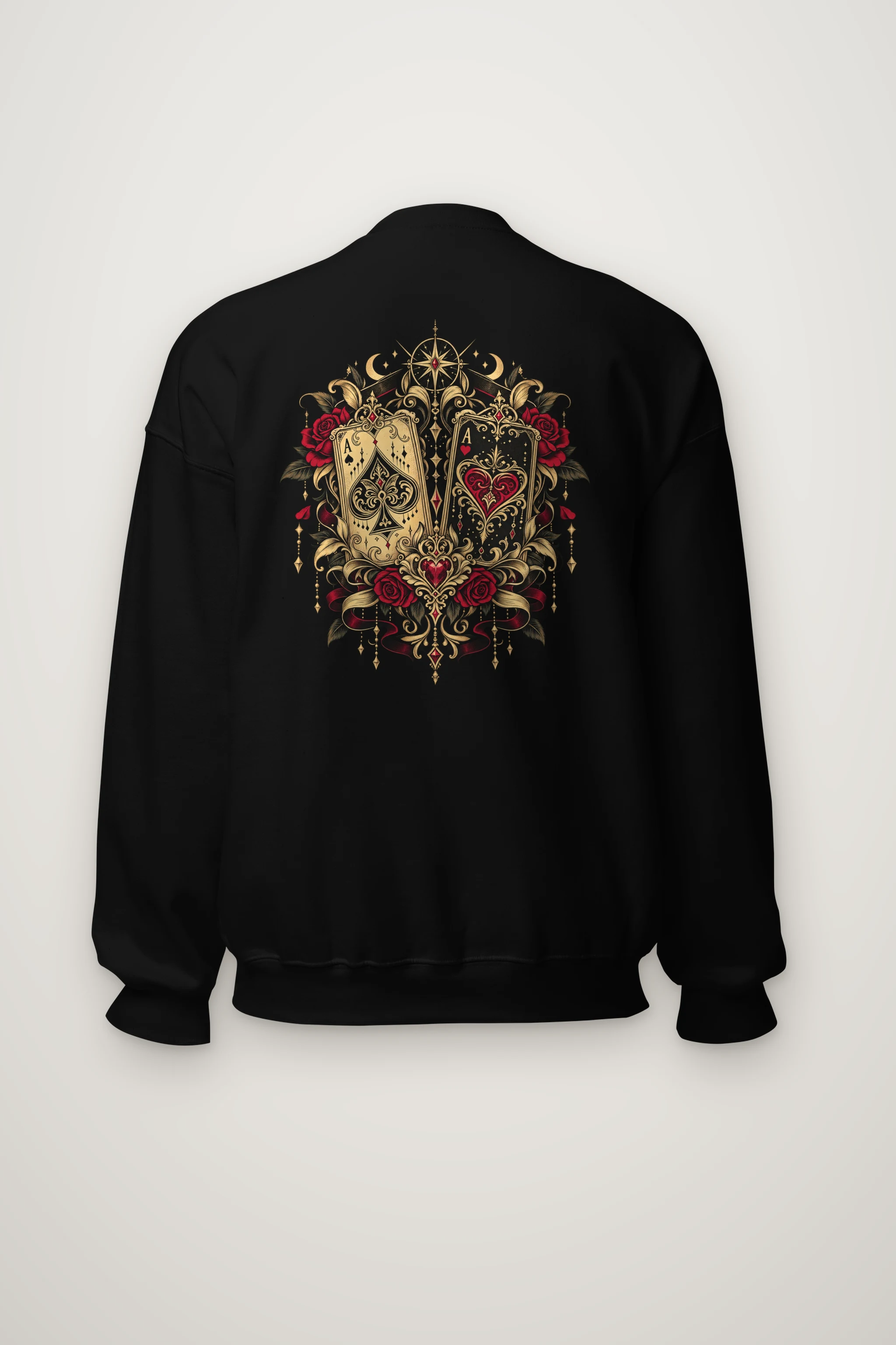"Celestial Card Roses" Heavy Blend Unisex Crewneck Sweatshirt