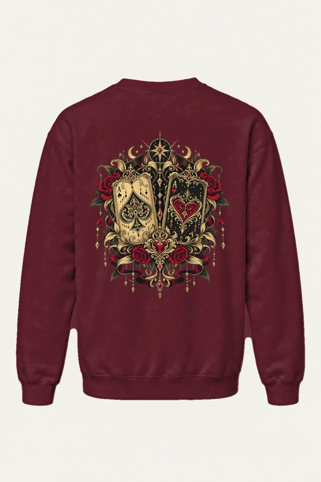 "Celestial Card Roses" Heavy Blend Unisex Crewneck Sweatshirt | Gildan 18000