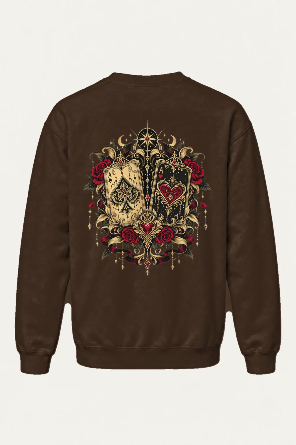 "Celestial Card Roses" Heavy Blend Unisex Crewneck Sweatshirt | Gildan 18000