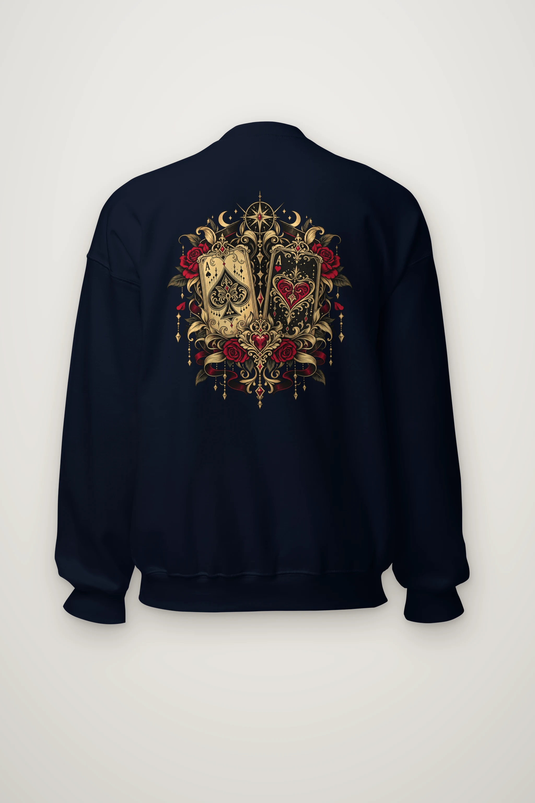 "Celestial Card Roses" Heavy Blend Unisex Crewneck Sweatshirt