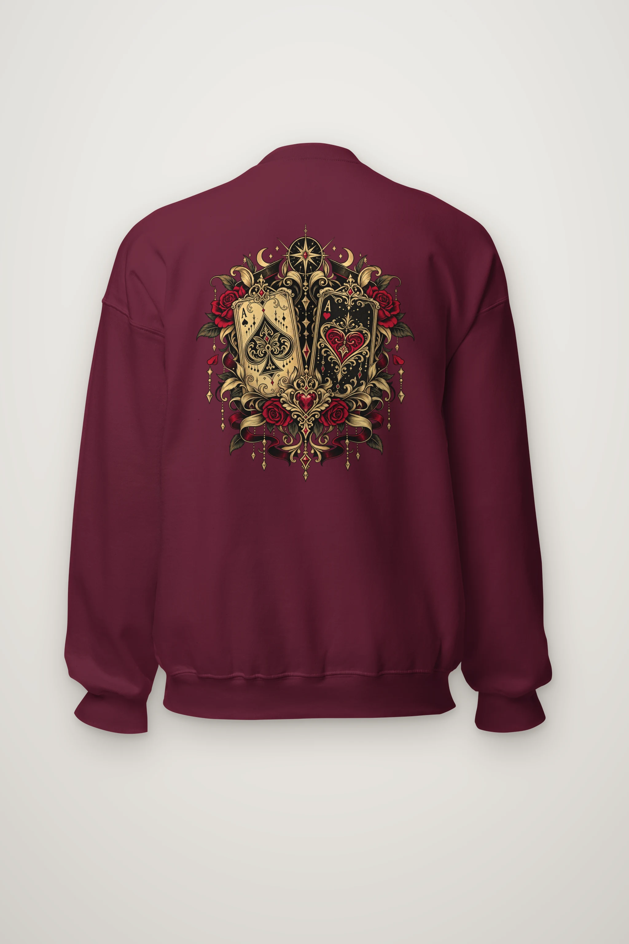"Celestial Card Roses" Heavy Blend Unisex Crewneck Sweatshirt