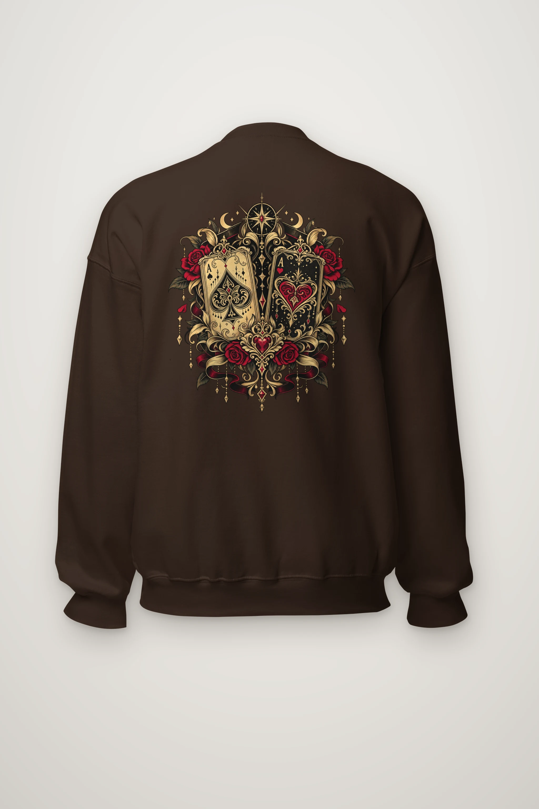"Celestial Card Roses" Heavy Blend Unisex Crewneck Sweatshirt