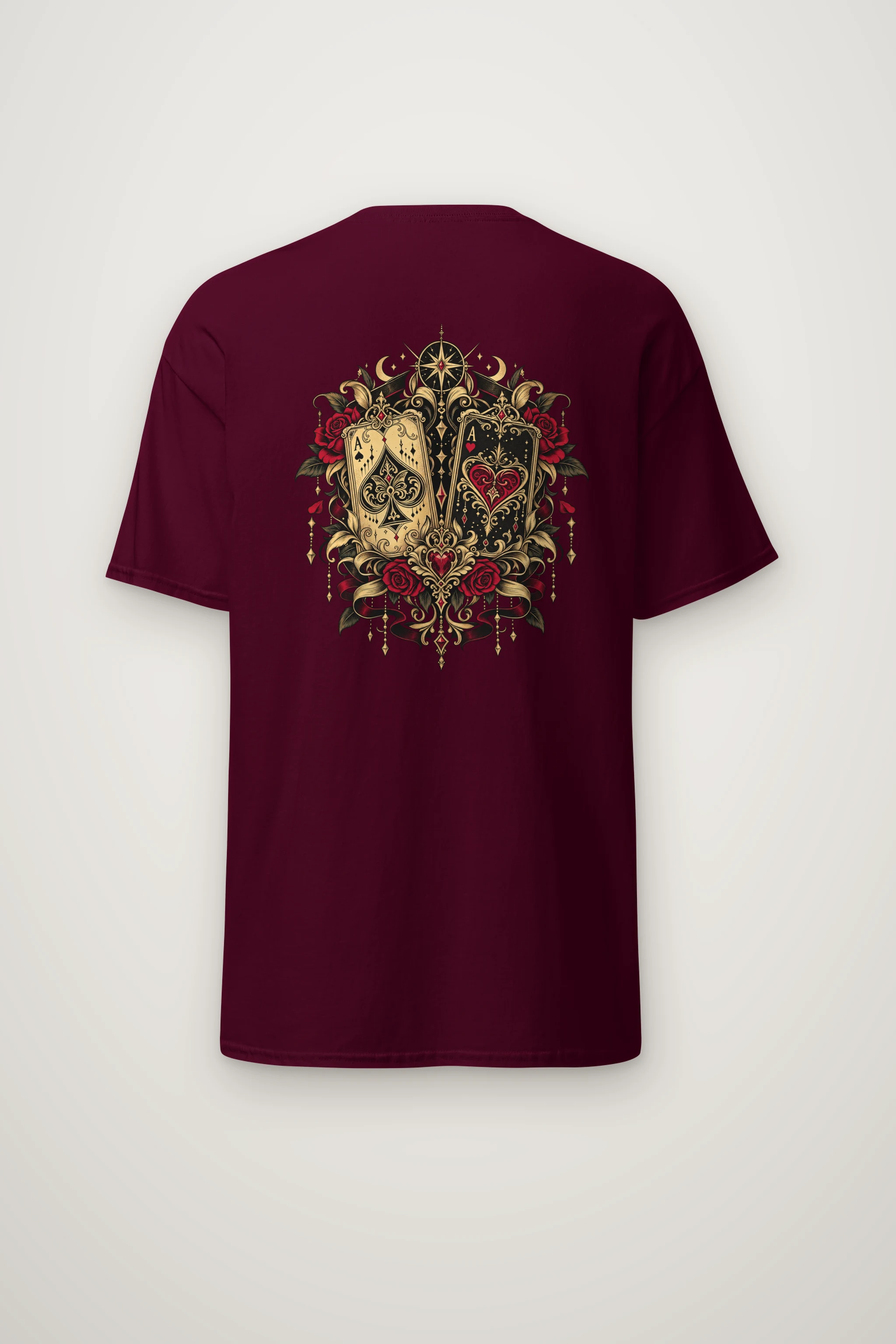 "Celestial Card Roses" Heavyweight Unisex Crewneck T-shirt