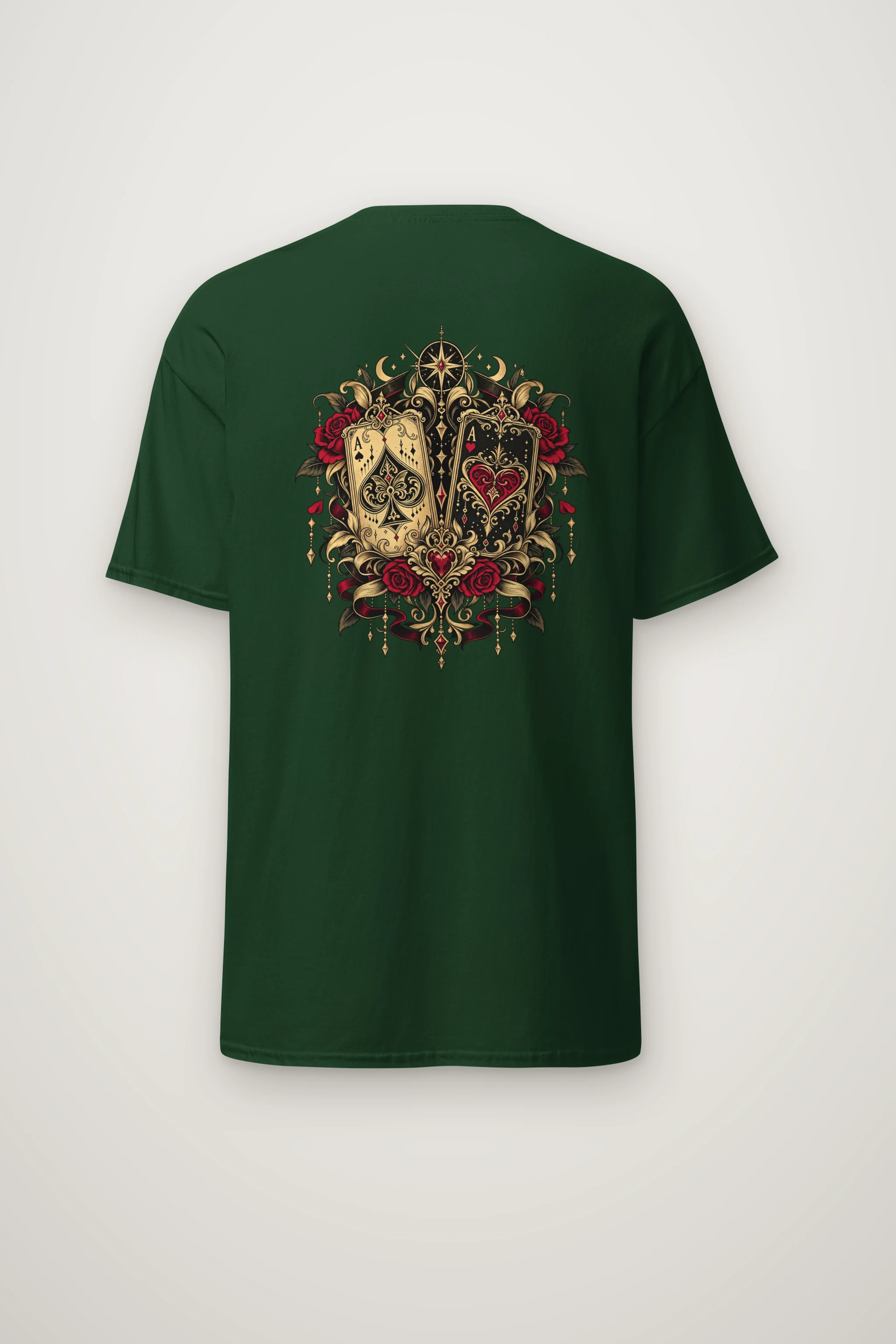 "Celestial Card Roses" Heavyweight Unisex Crewneck T-shirt