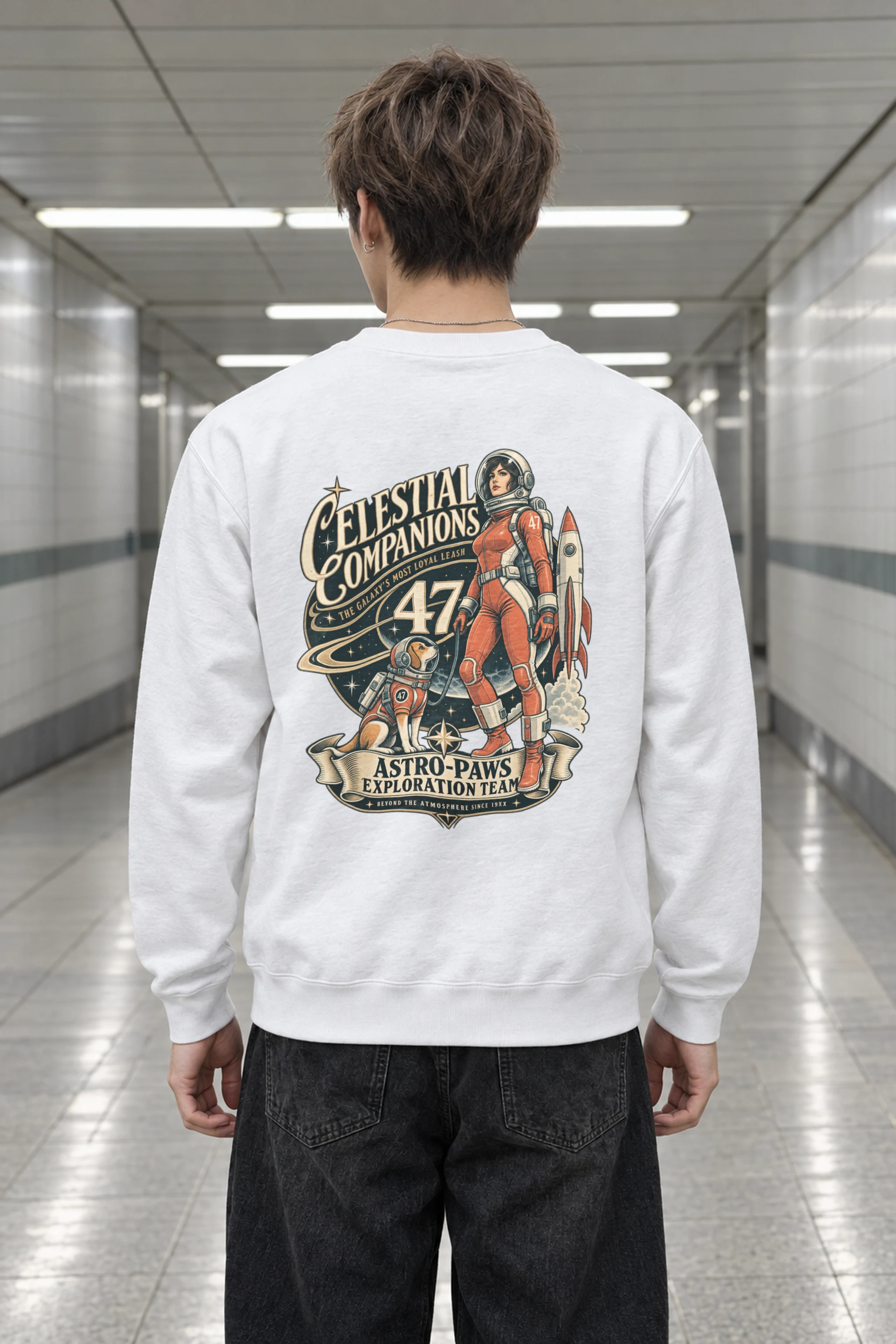 "Celestial Companions" Heavy Blend Unisex Crewneck Sweatshirt