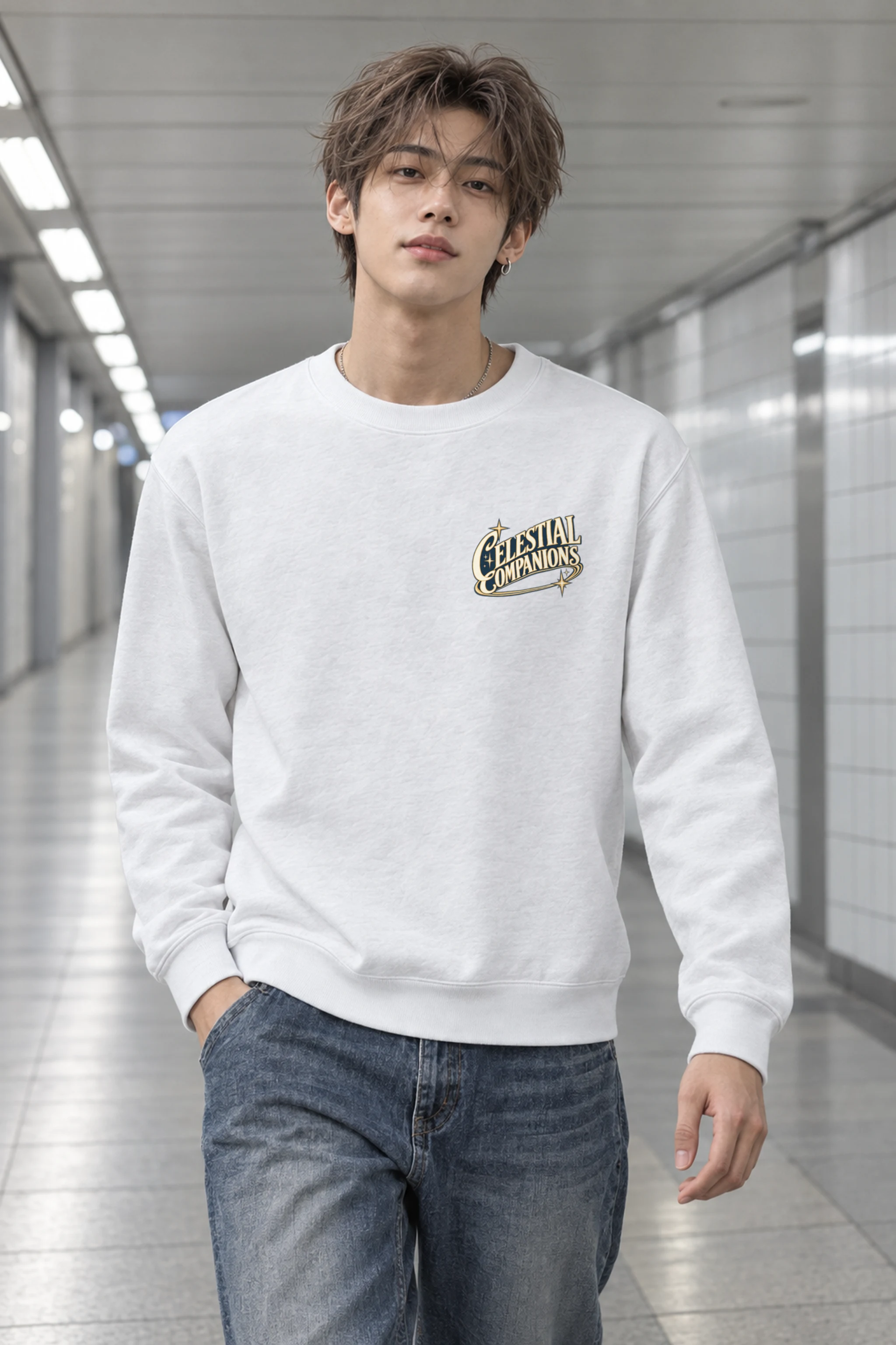 "Celestial Companions" Heavy Blend Unisex Crewneck Sweatshirt