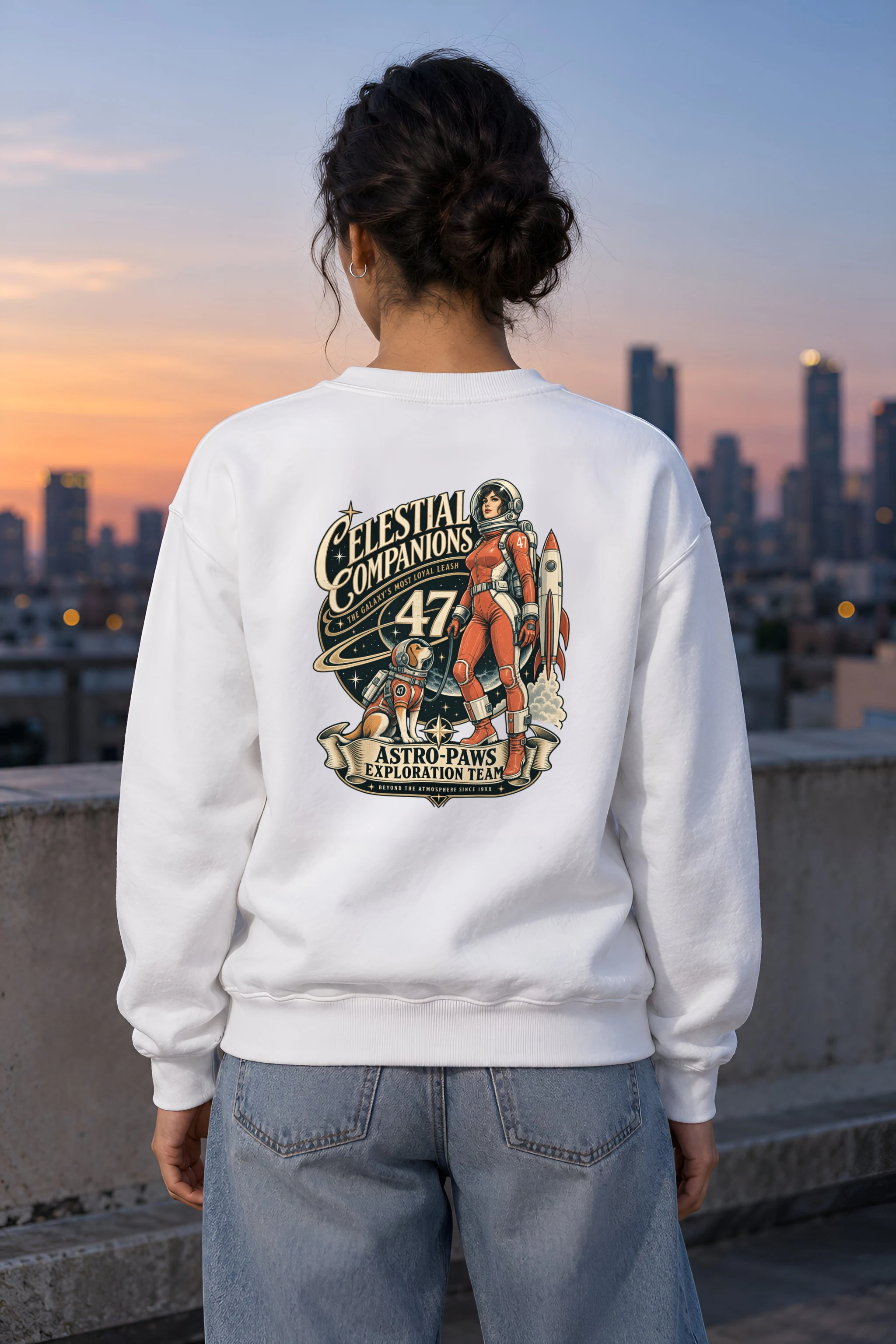 "Celestial Companions" Heavy Blend Unisex Crewneck Sweatshirt