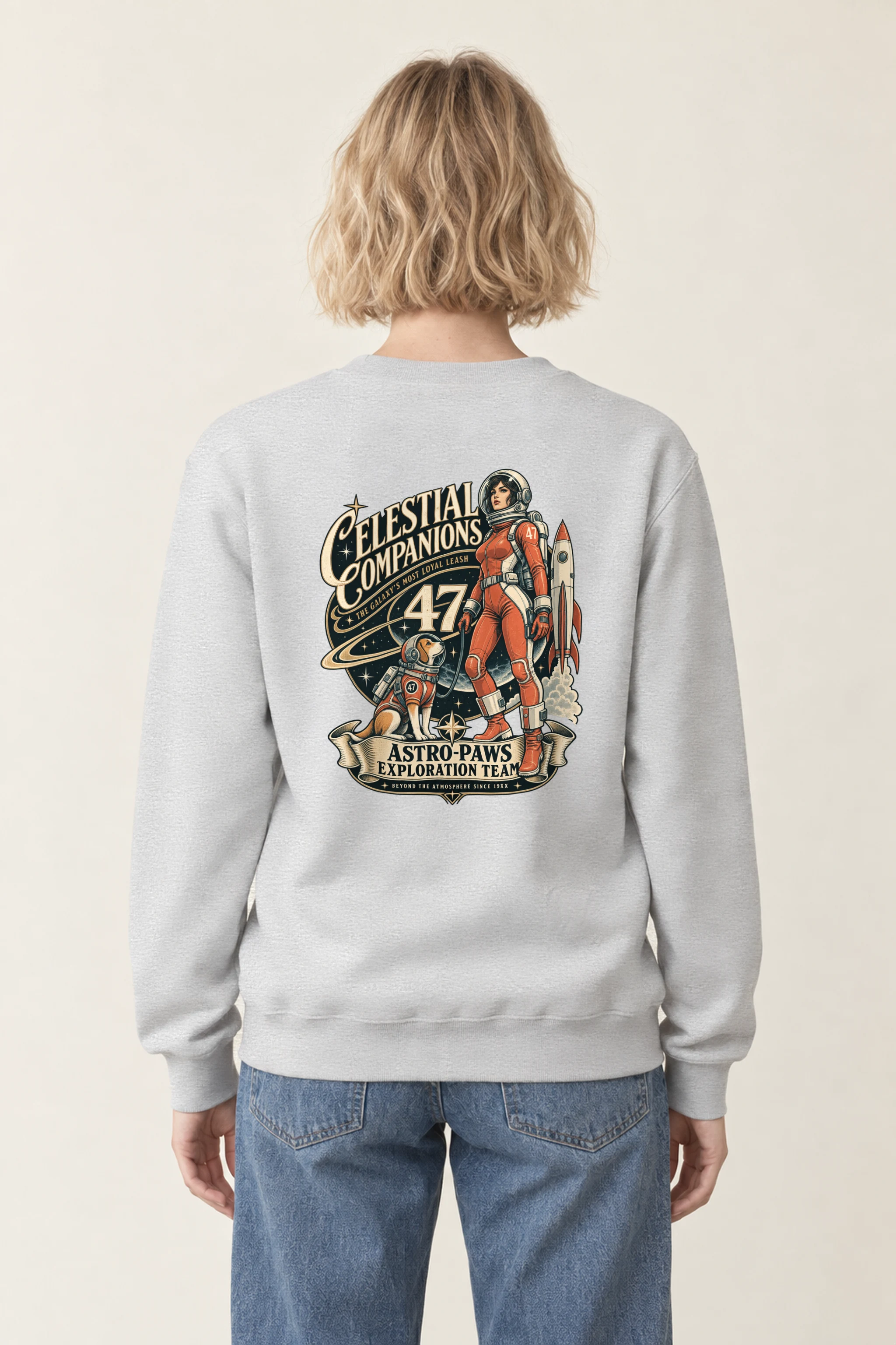"Celestial Companions" Heavy Blend Unisex Crewneck Sweatshirt