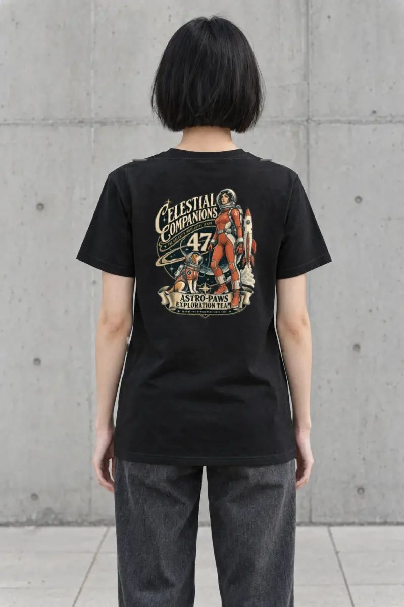 "Celestial Companions" Heavyweight Unisex Crewneck T-shirt