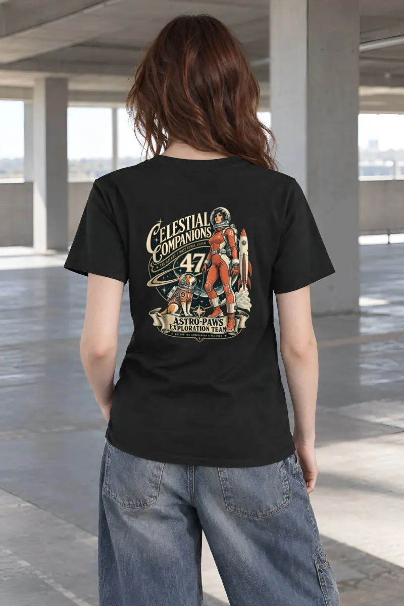 "Celestial Companions" Heavyweight Unisex Crewneck T-shirt