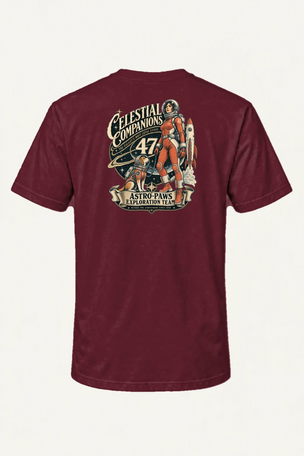 "Celestial Companions" Heavyweight Unisex Crewneck T-shirt | Gildan 5000