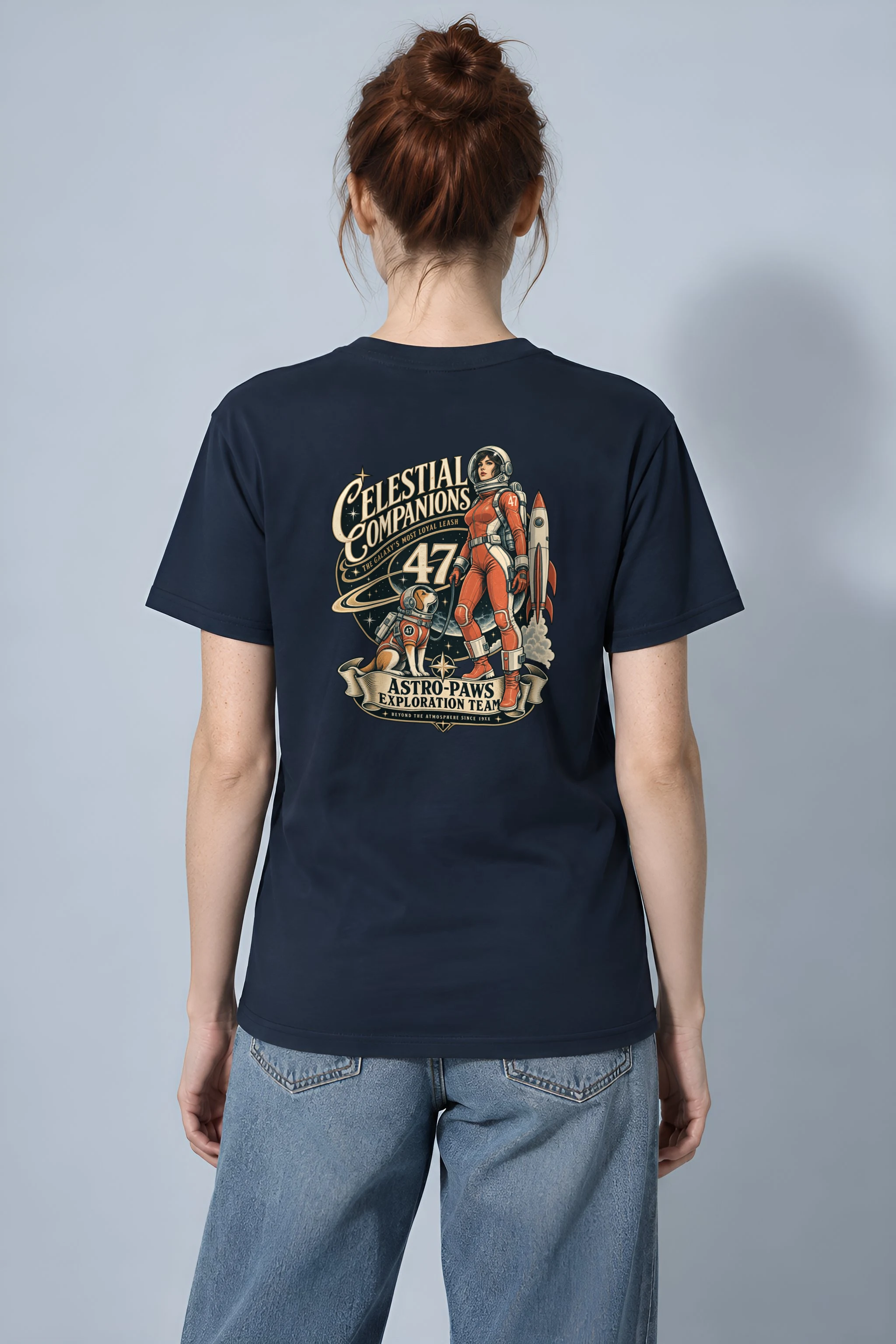 "Celestial Companions" Heavyweight Unisex Crewneck T-shirt