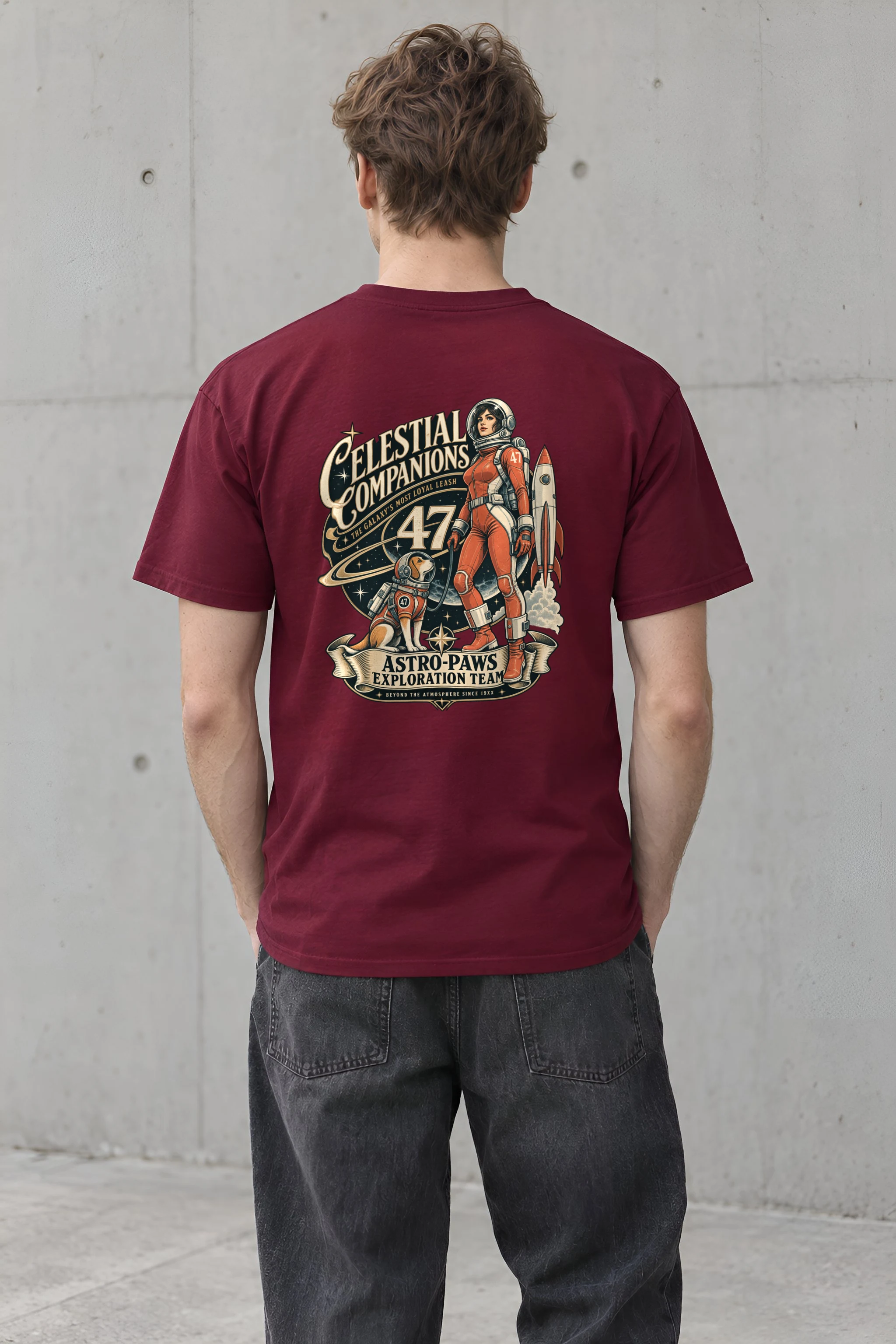 "Celestial Companions" Heavyweight Unisex Crewneck T-shirt