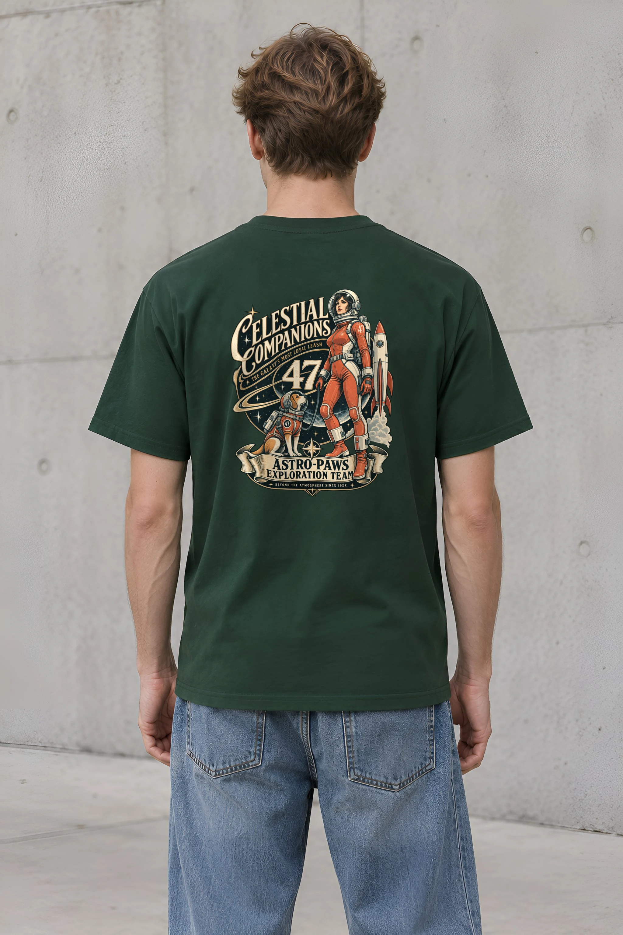 "Celestial Companions" Heavyweight Unisex Crewneck T-shirt