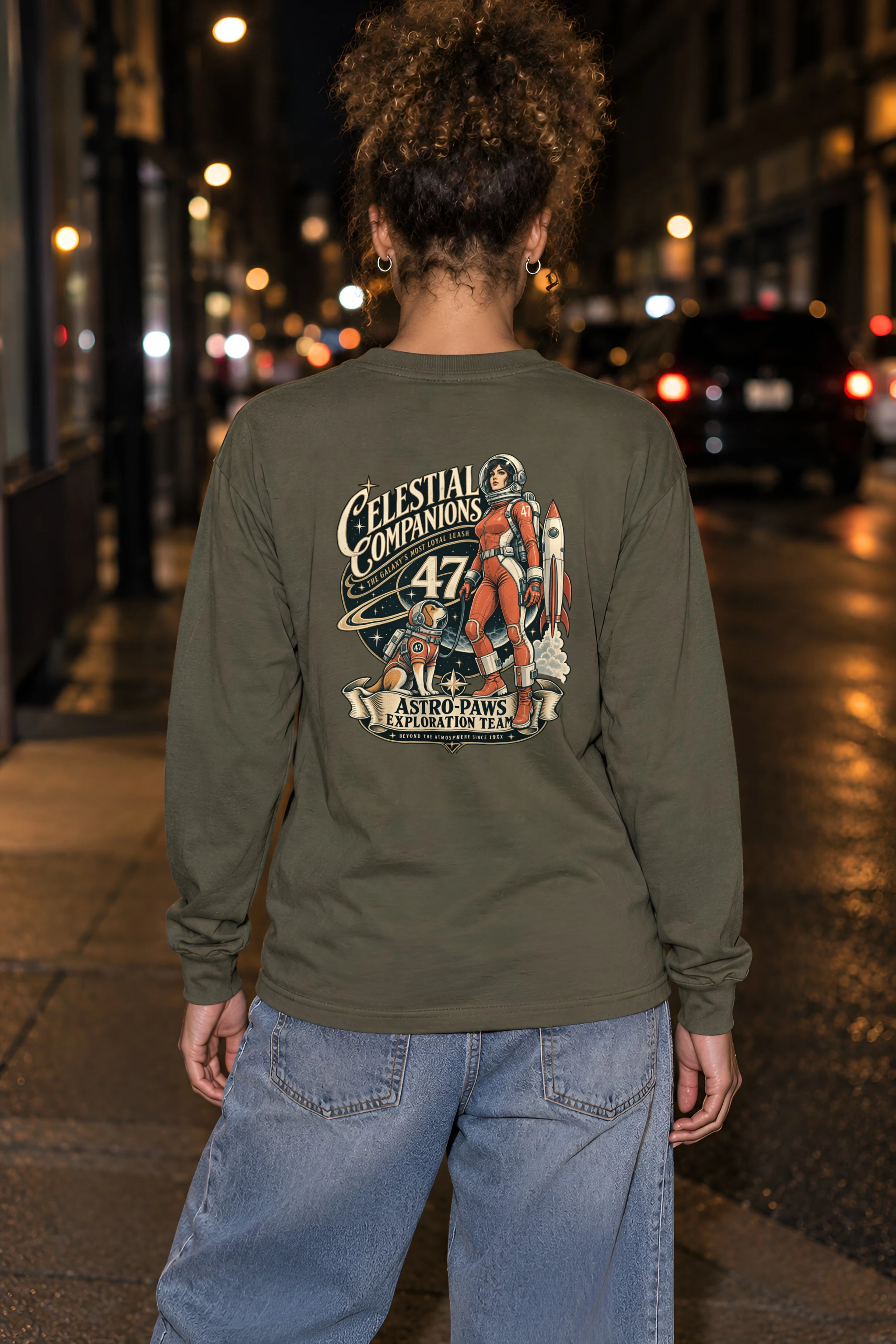 "Celestial Companions" Unisex Longsleeve T-shirt